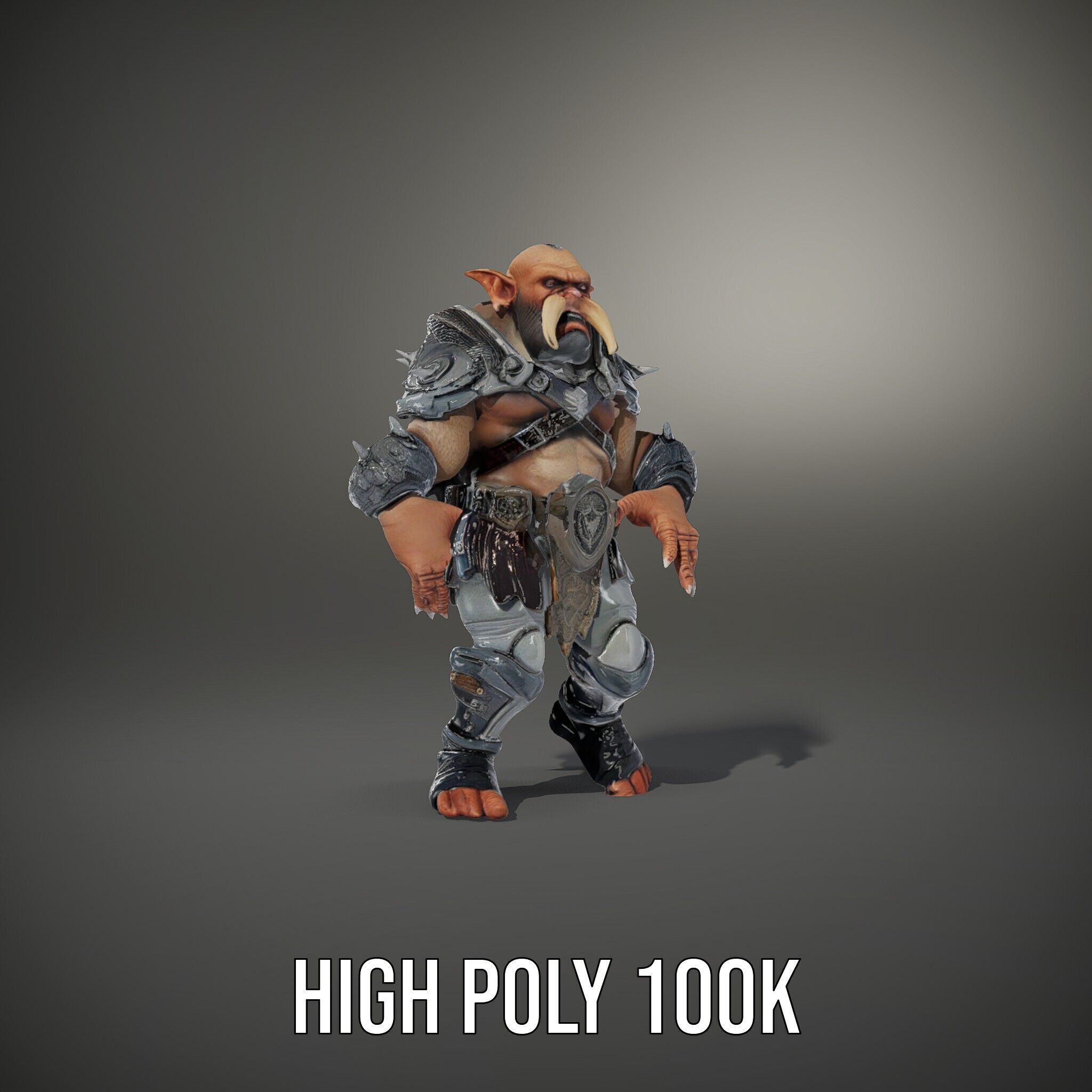 Orc Warlord Rigged and Animated D Character Model Low-poly 3D model_14