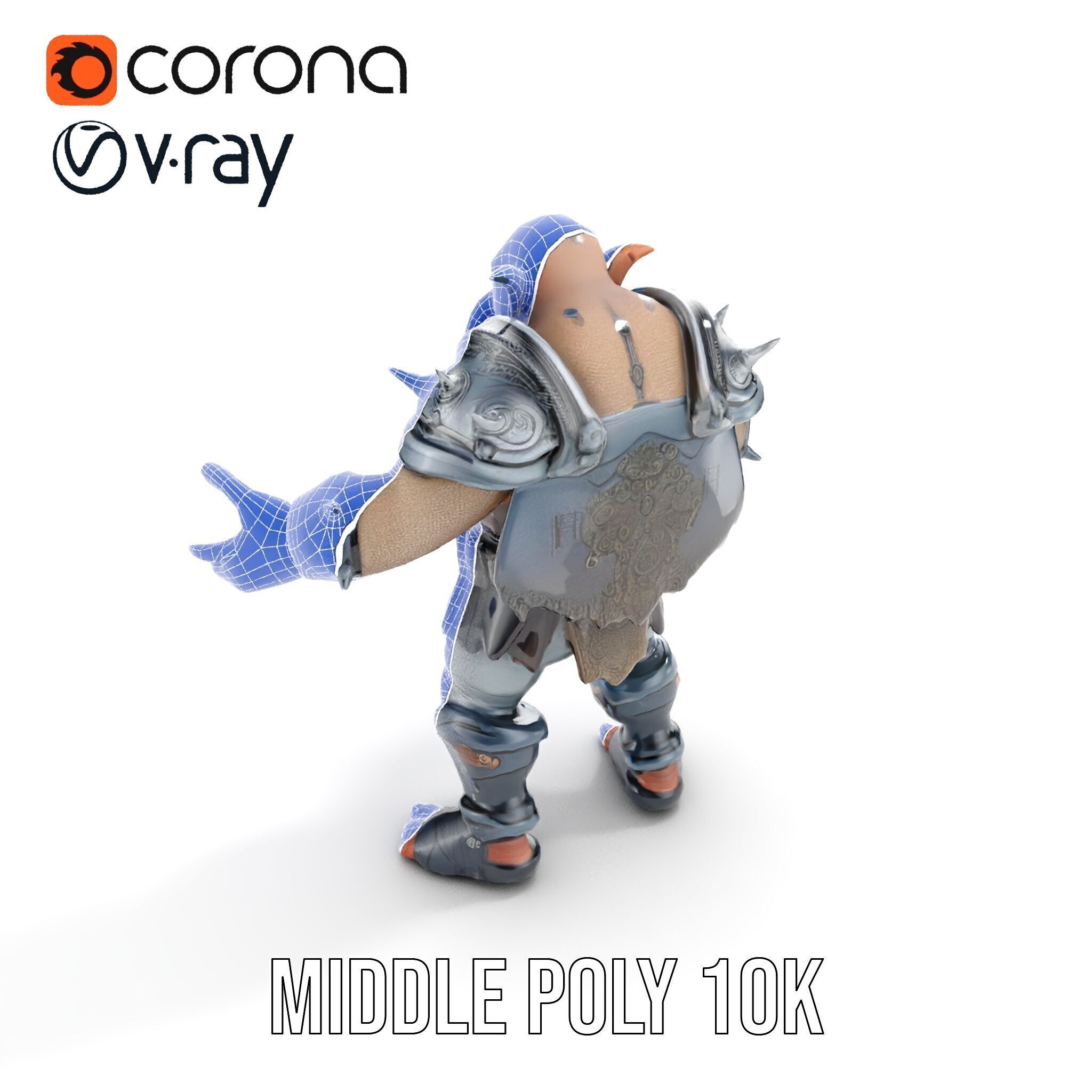 Orc Warlord Rigged and Animated D Character Model Low-poly 3D model_28