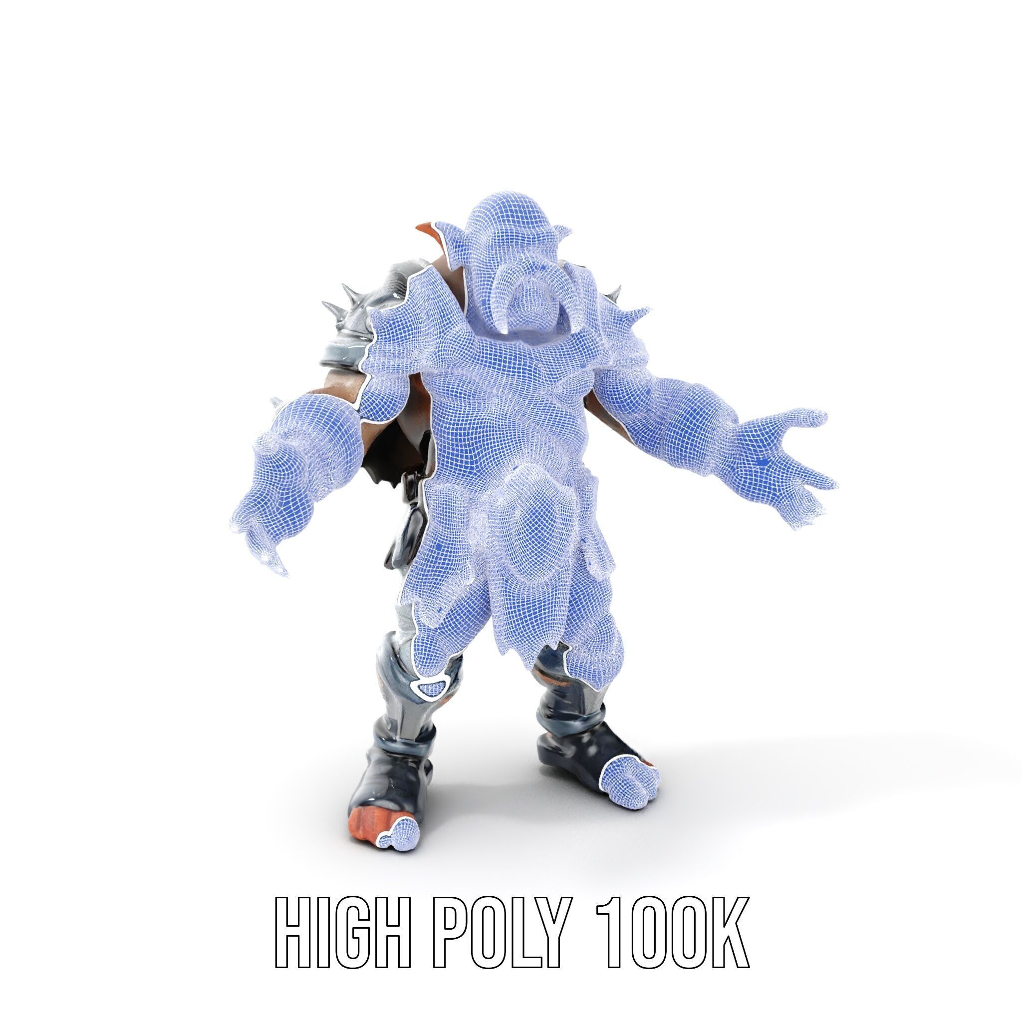 Orc Warlord Rigged and Animated D Character Model Low-poly 3D model_4