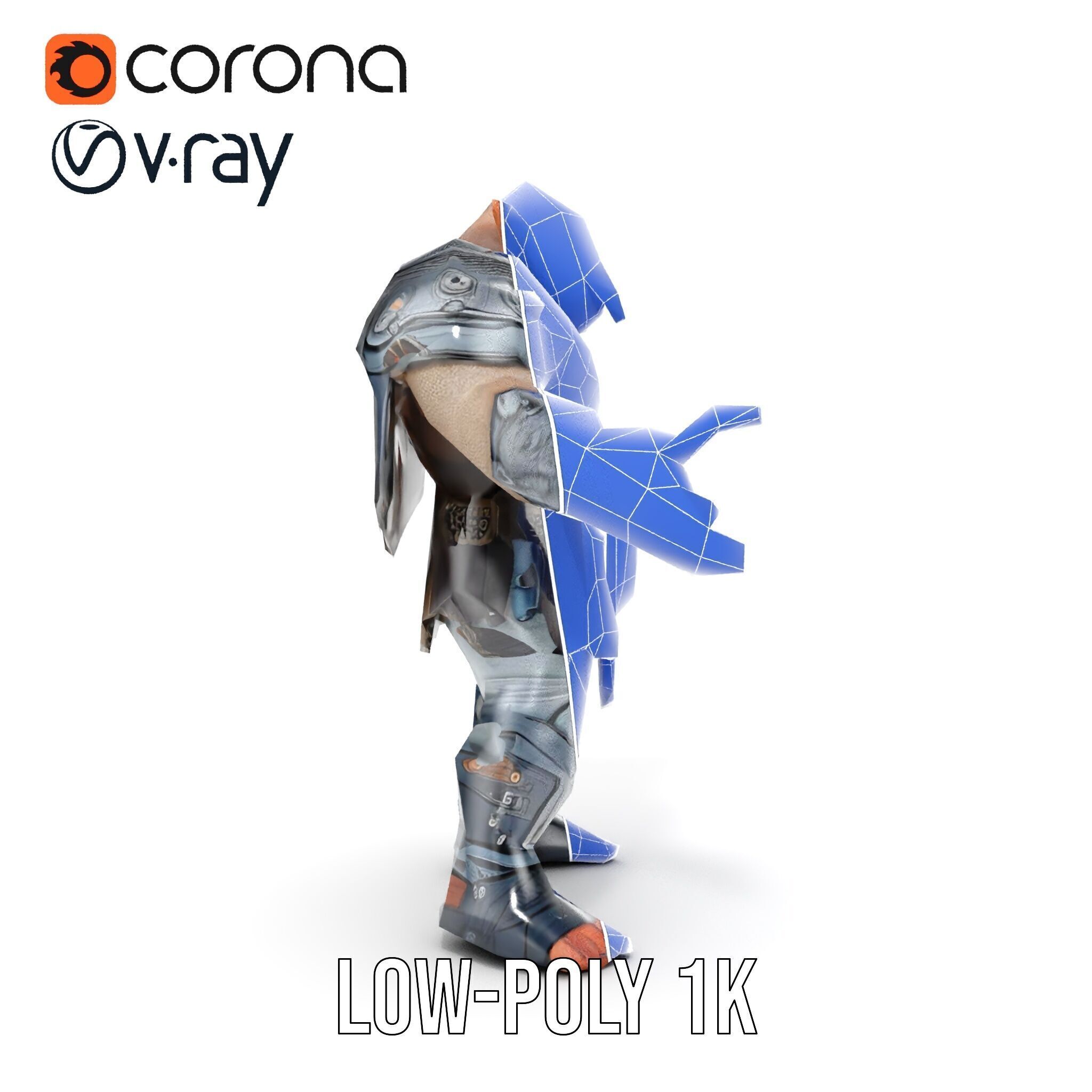 Orc Warlord Rigged and Animated D Character Model Low-poly 3D model_32