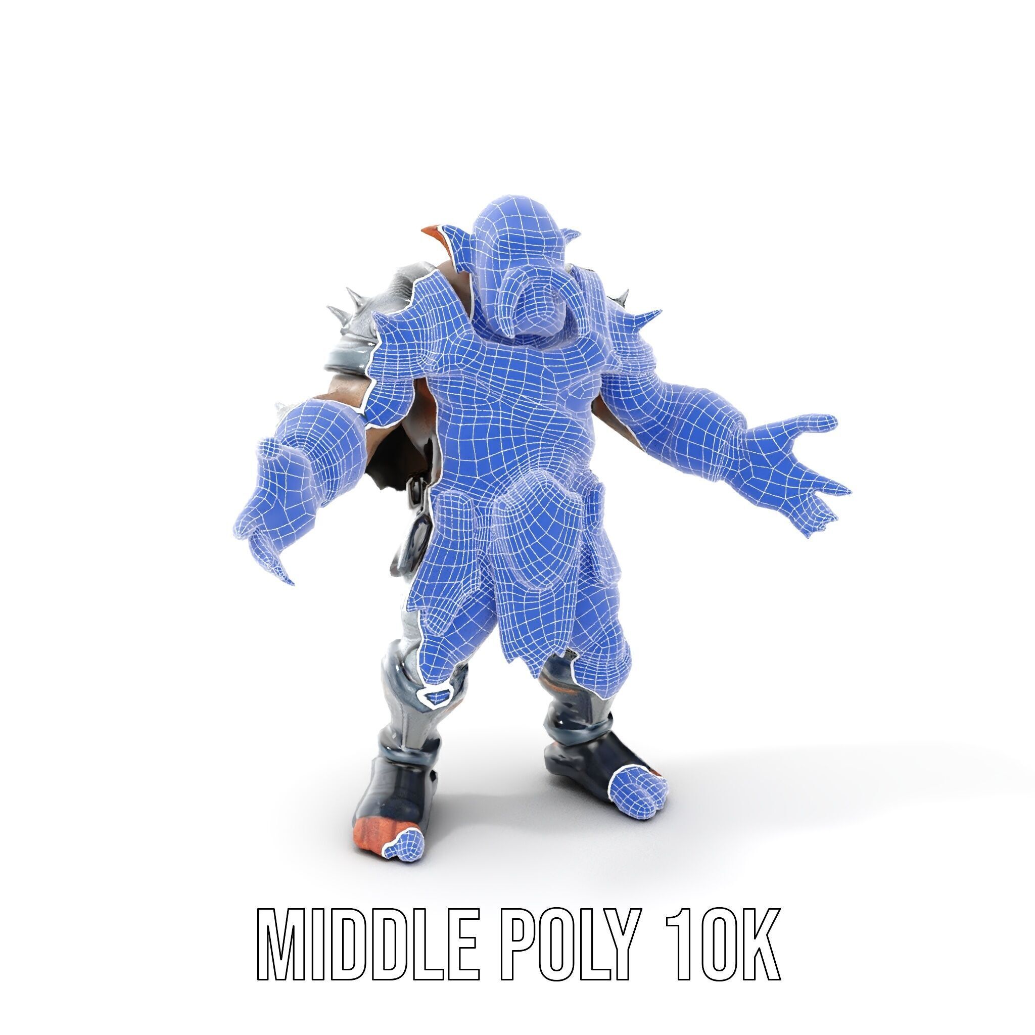 Orc Warlord Rigged and Animated D Character Model Low-poly 3D model_25