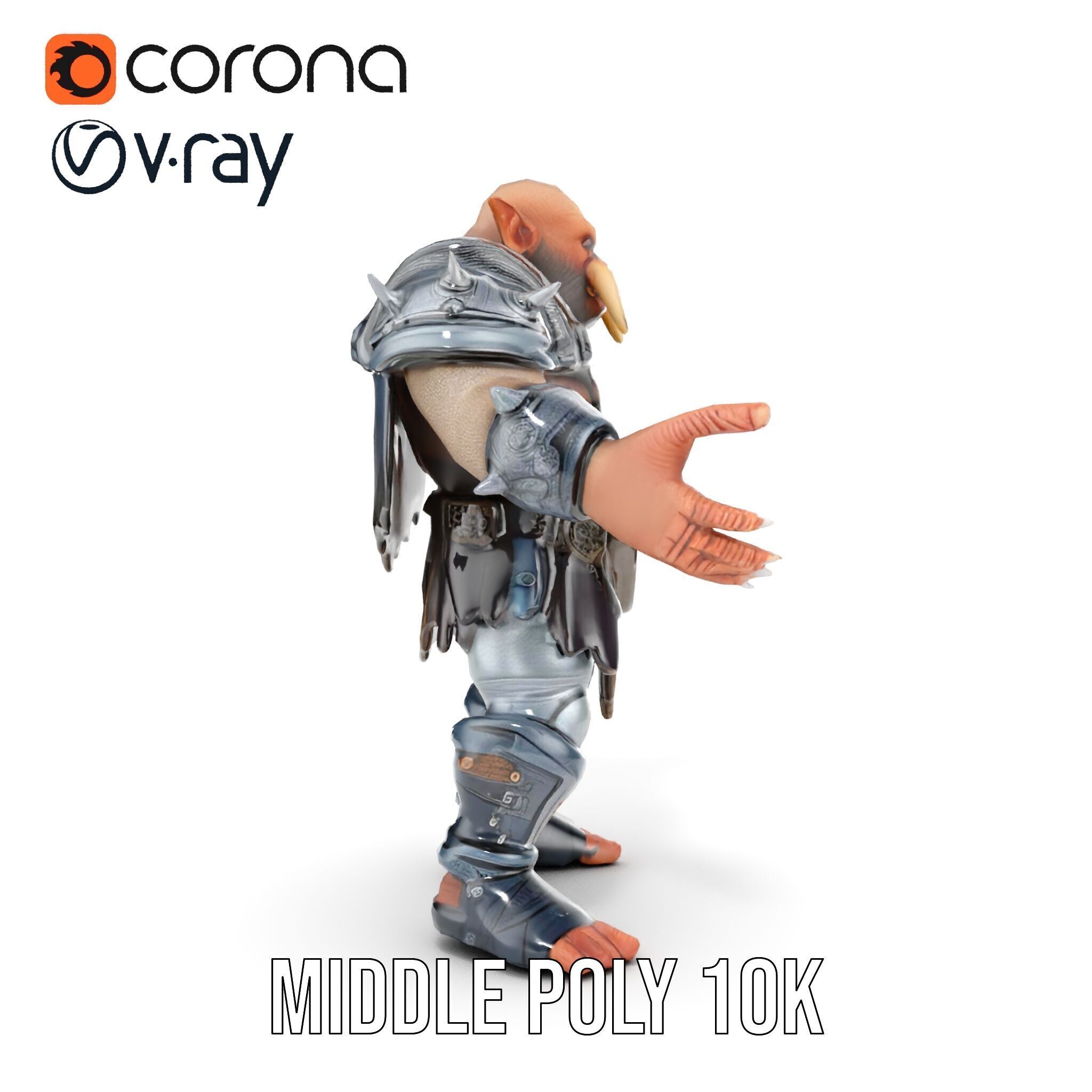 Orc Warlord Rigged and Animated D Character Model Low-poly 3D model_23