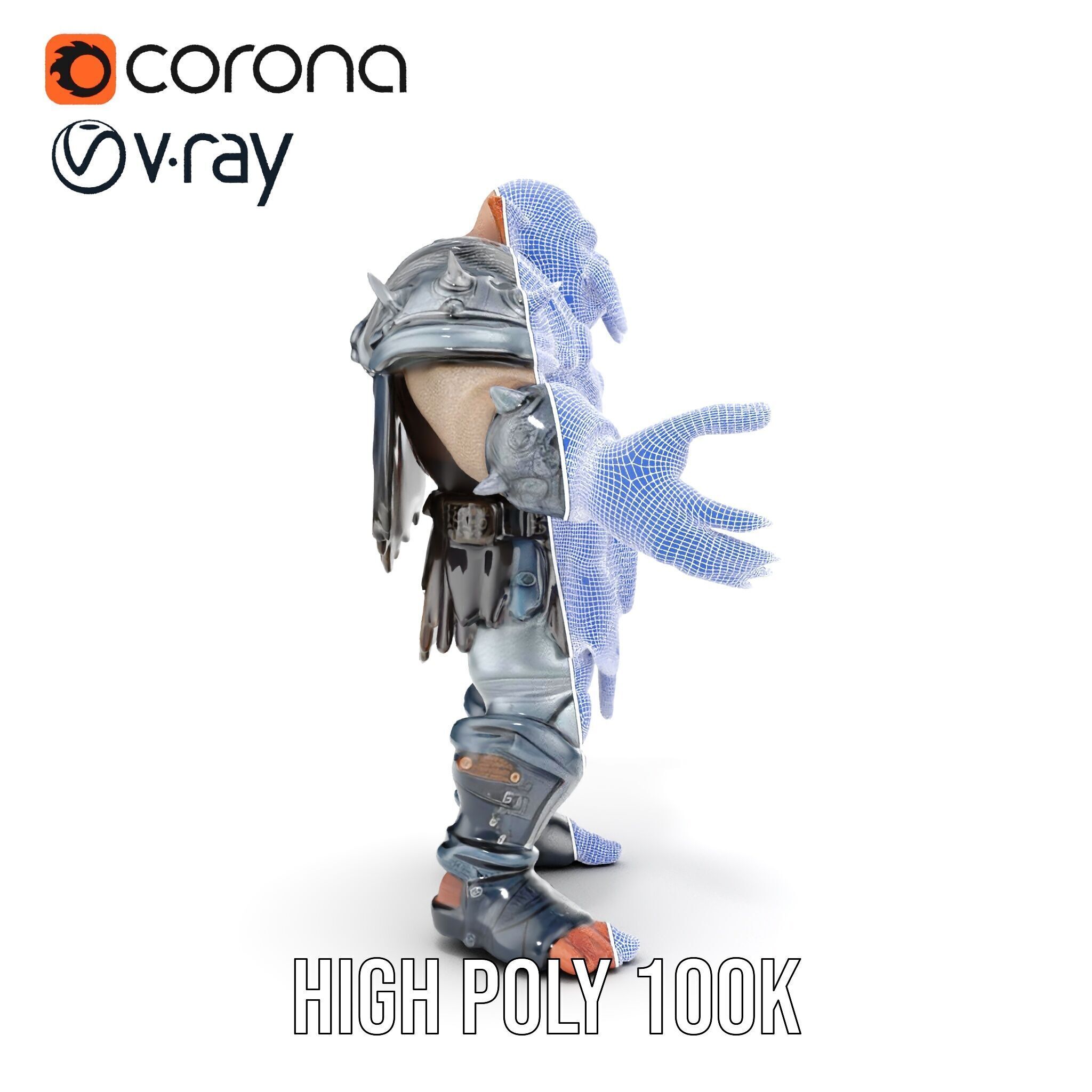 Orc Warlord Rigged and Animated D Character Model Low-poly 3D model_35