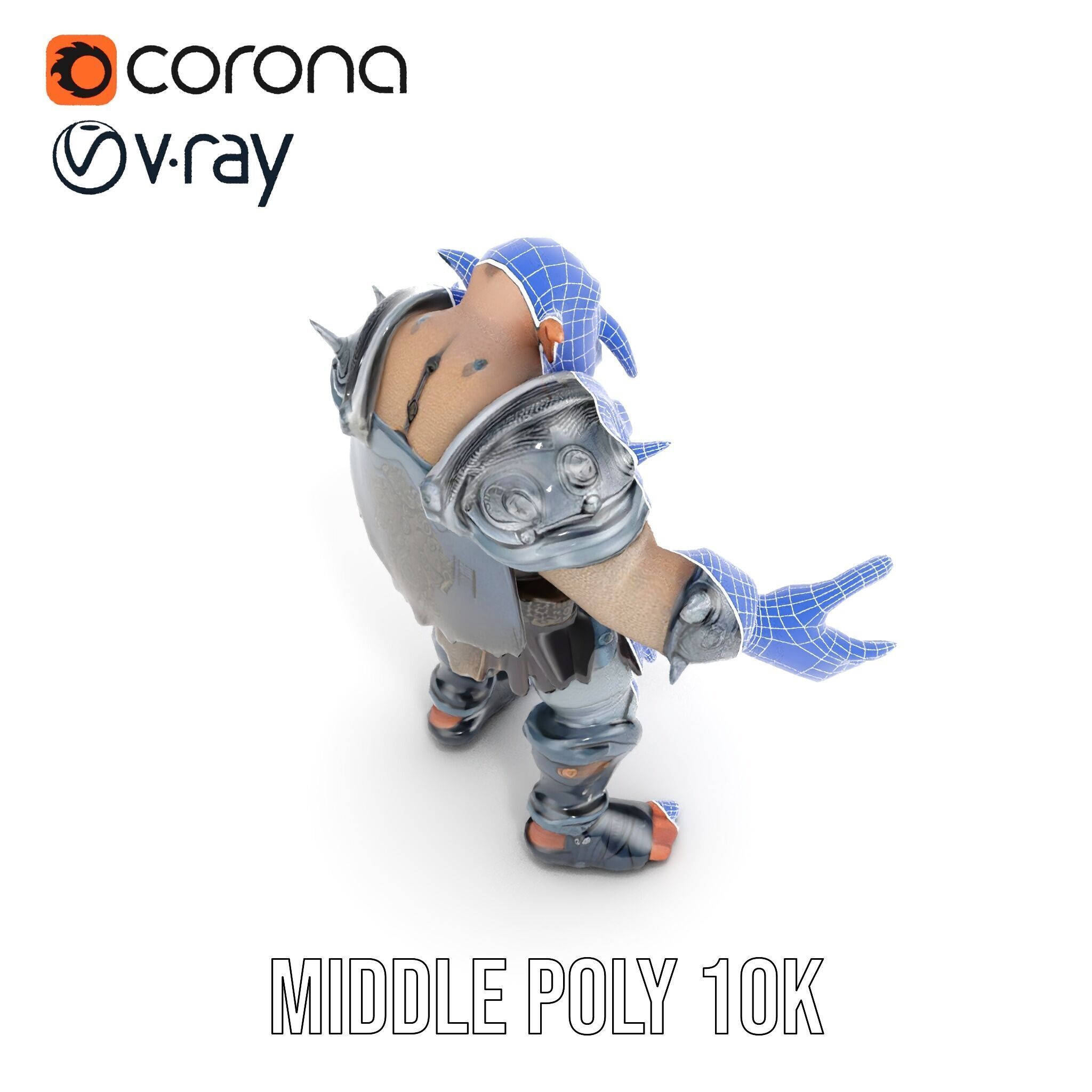 Orc Warlord Rigged and Animated D Character Model Low-poly 3D model_33