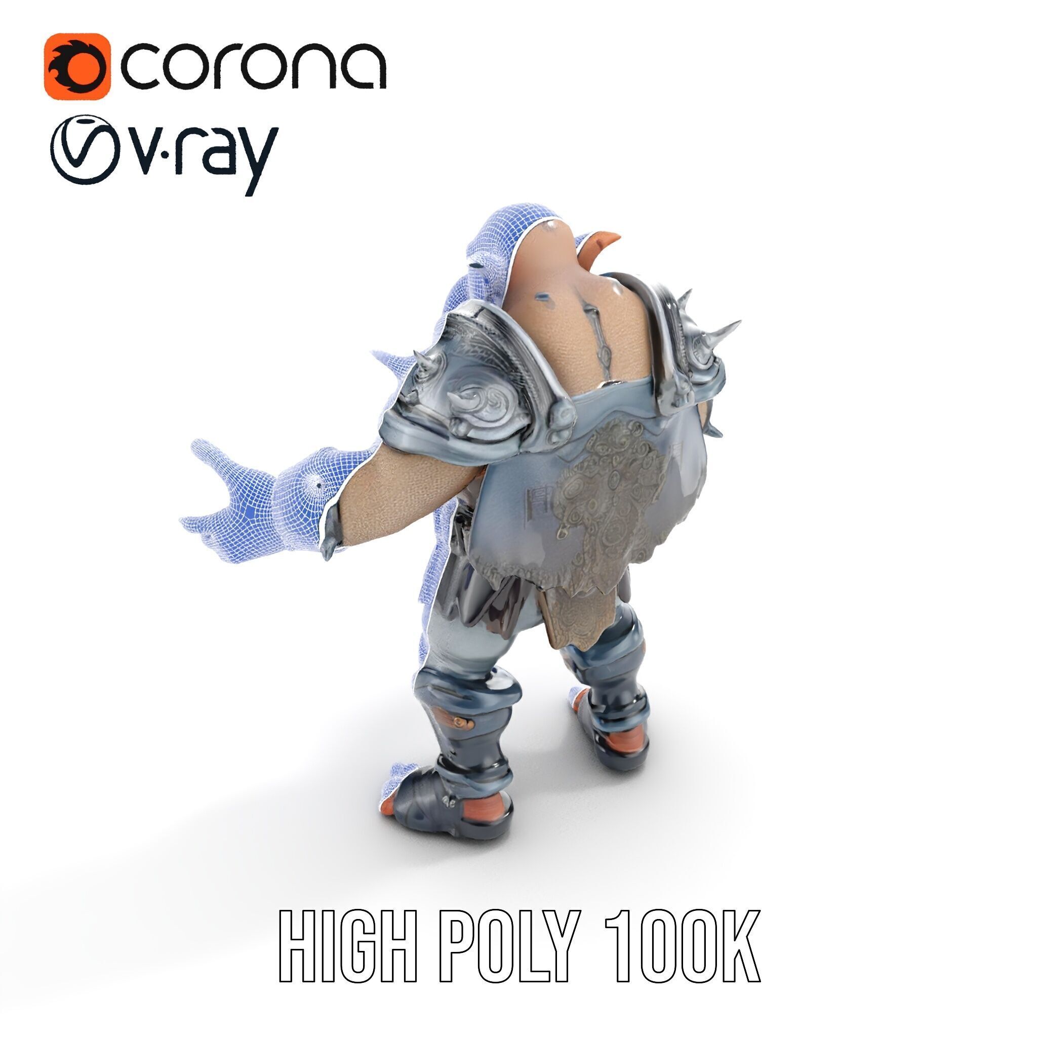 Orc Warlord Rigged and Animated D Character Model Low-poly 3D model_39
