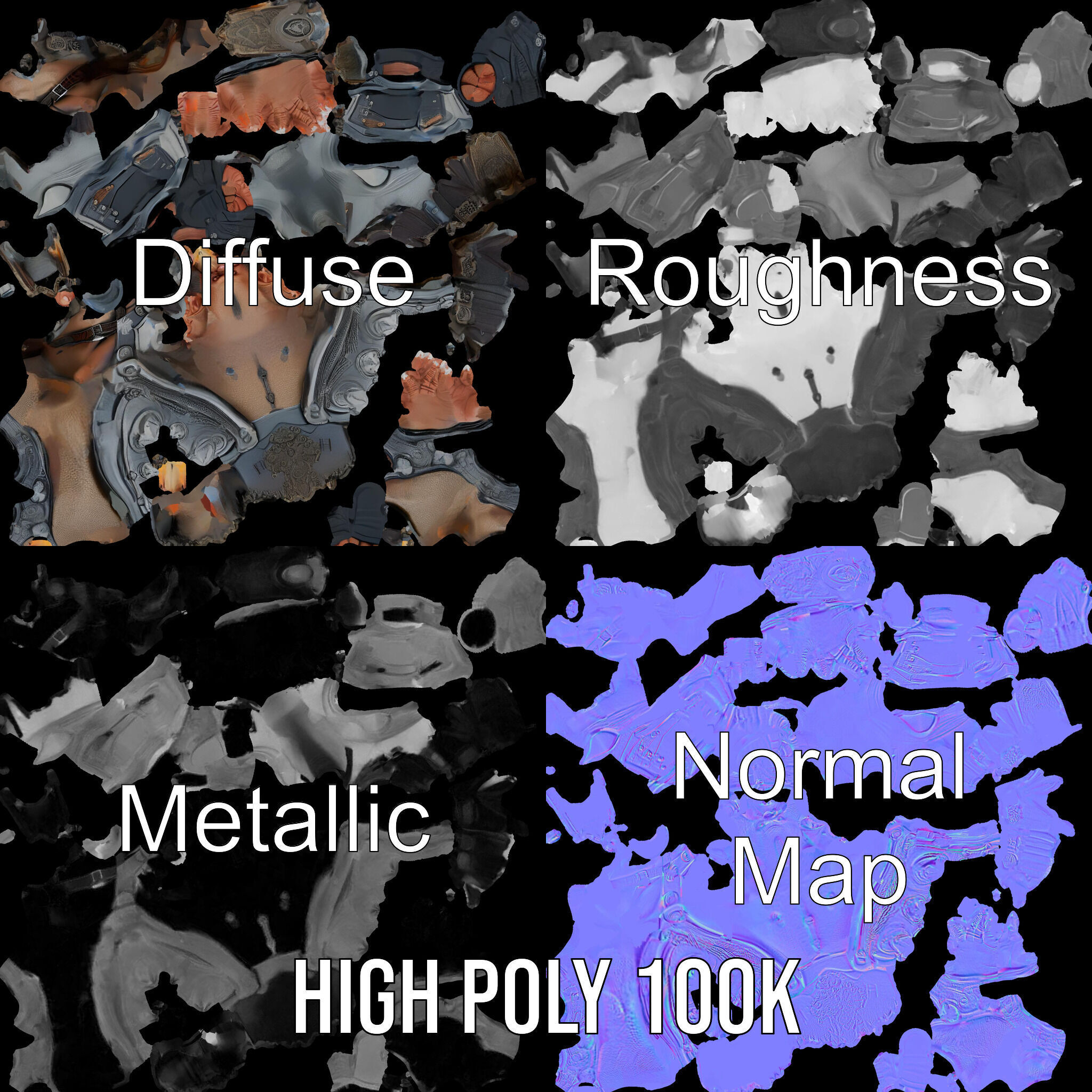 Orc Warlord Rigged and Animated D Character Model Low-poly 3D model_3