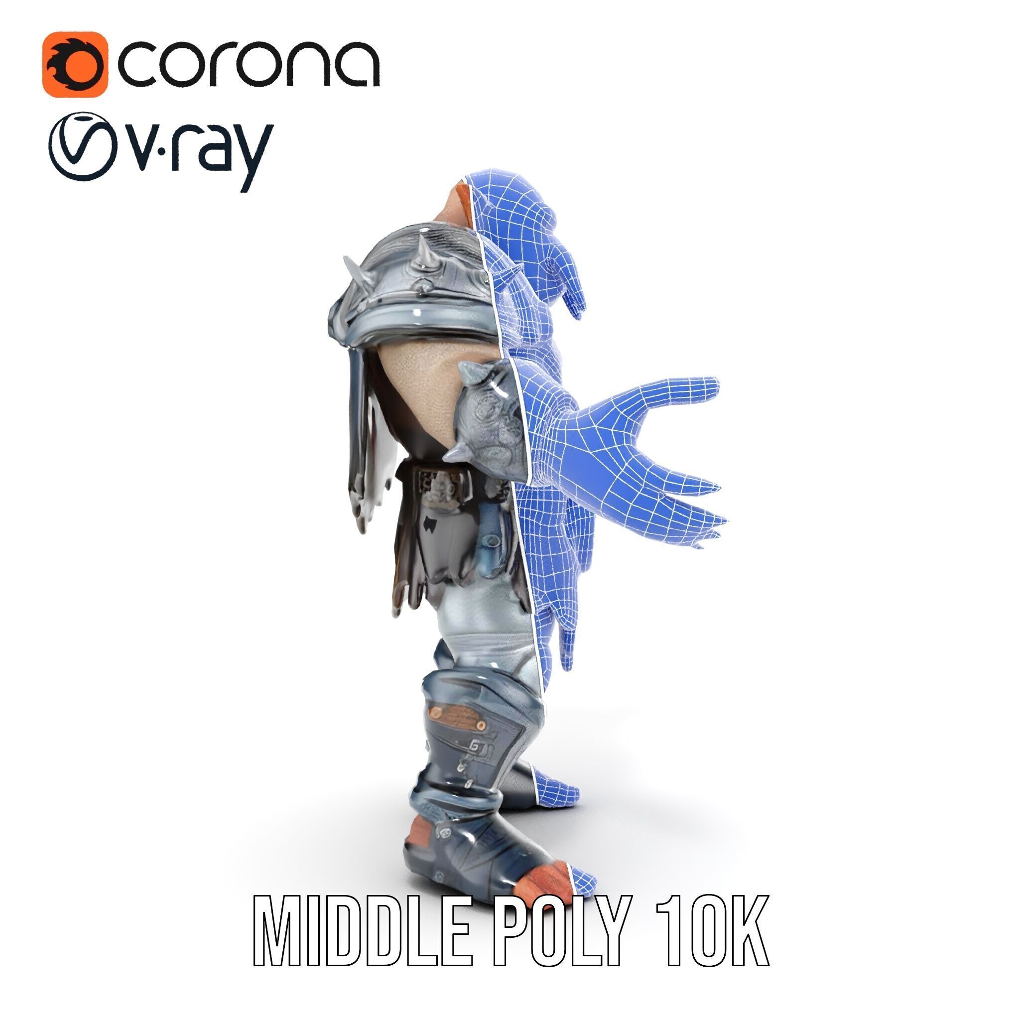 Orc Warlord Rigged and Animated D Character Model Low-poly 3D model_31