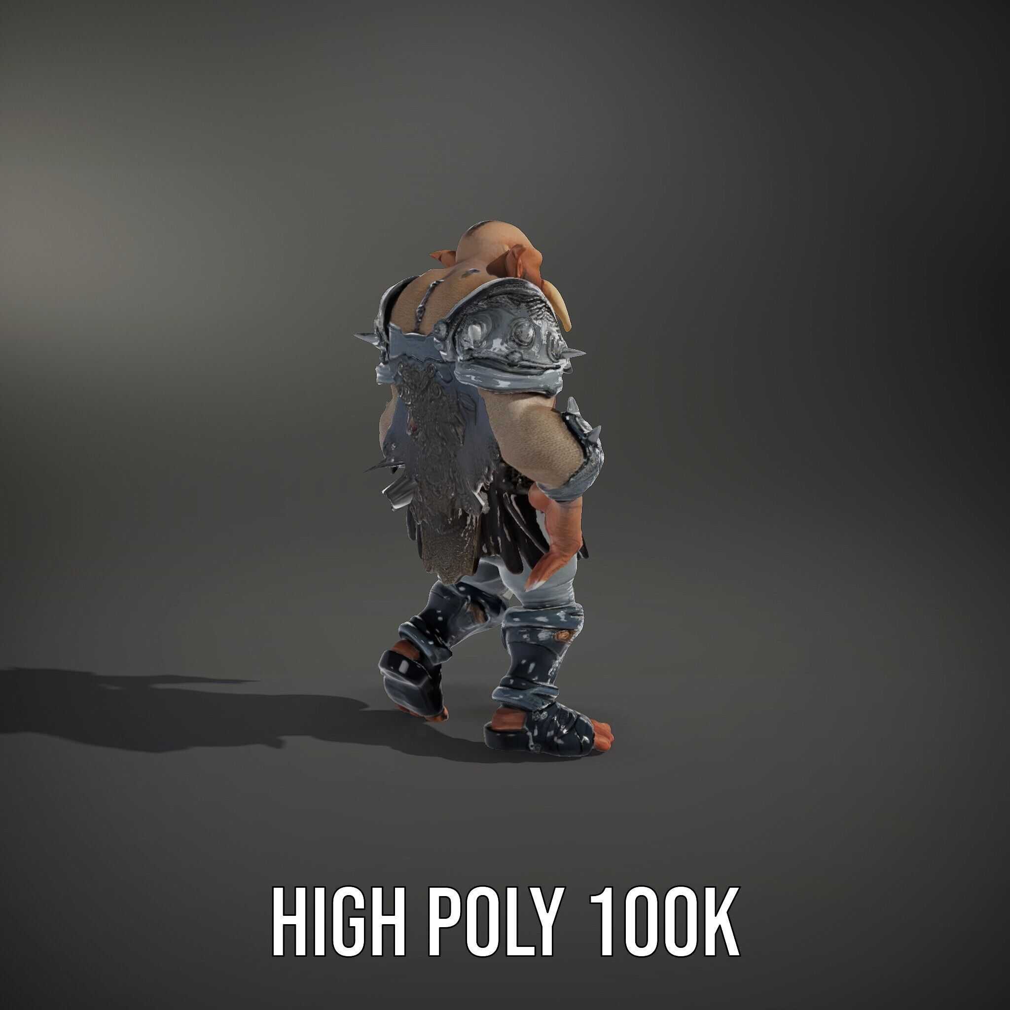 Orc Warlord Rigged and Animated D Character Model Low-poly 3D model_11