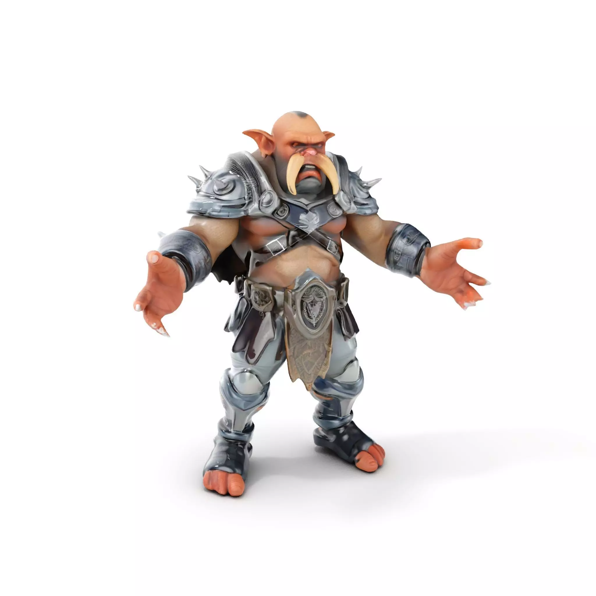 Orc Warlord Rigged and Animated D Character Model Low-poly 3D model_0