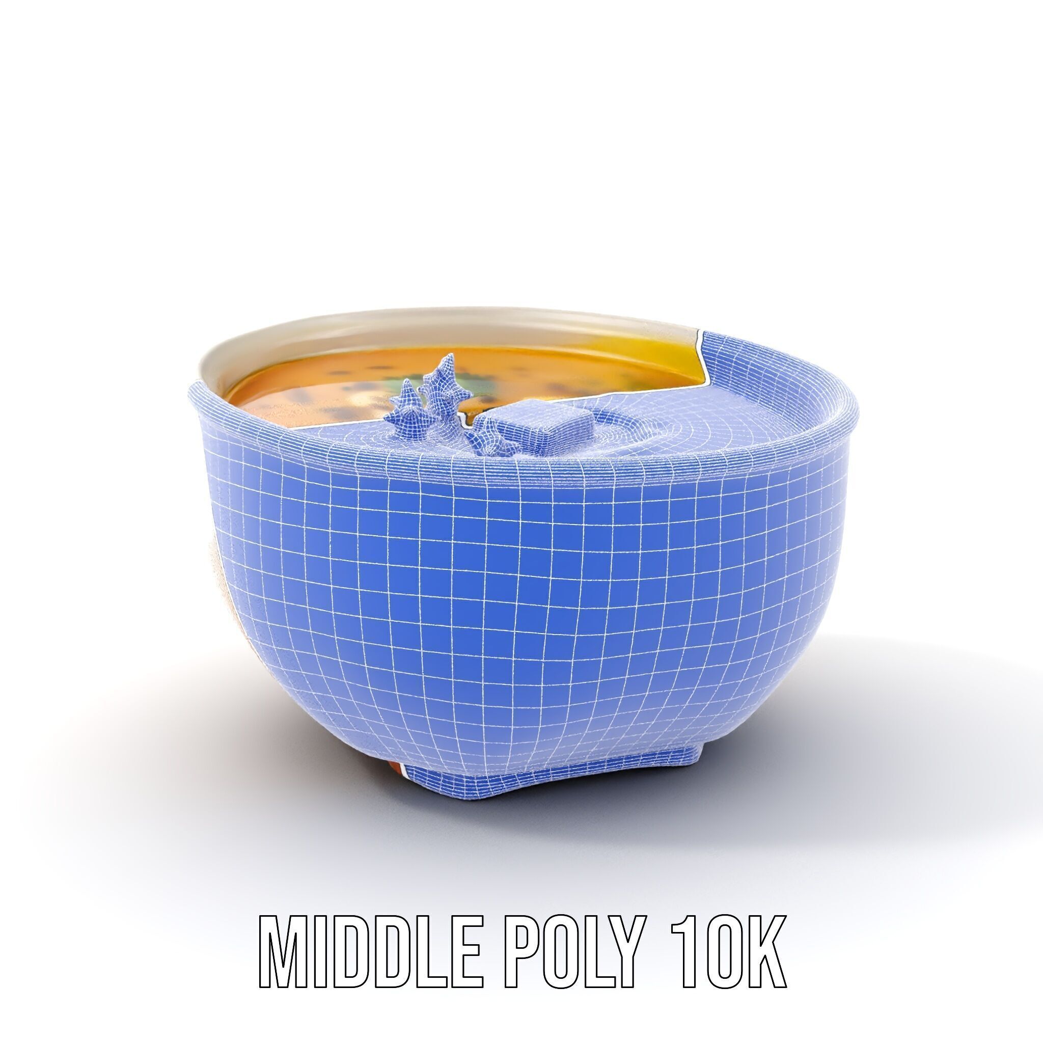 Creamy Lentil Soup model pack with bowl and garnish details Low-poly 3D model_12