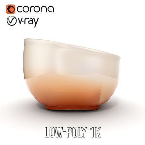 Creamy Lentil Soup model pack with bowl and garnish details Low-poly 3D model 7