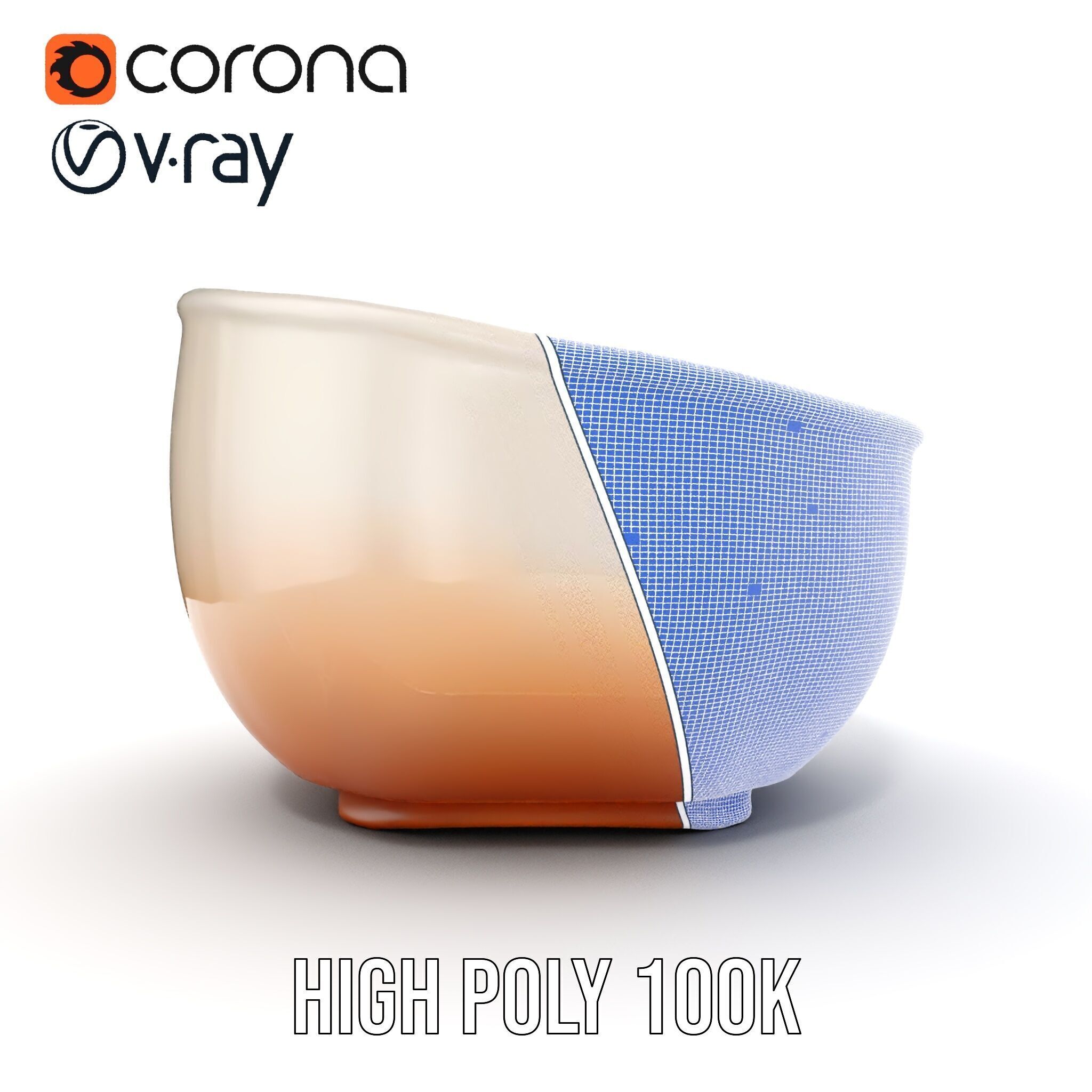 Creamy Lentil Soup model pack with bowl and garnish details Low-poly 3D model_38