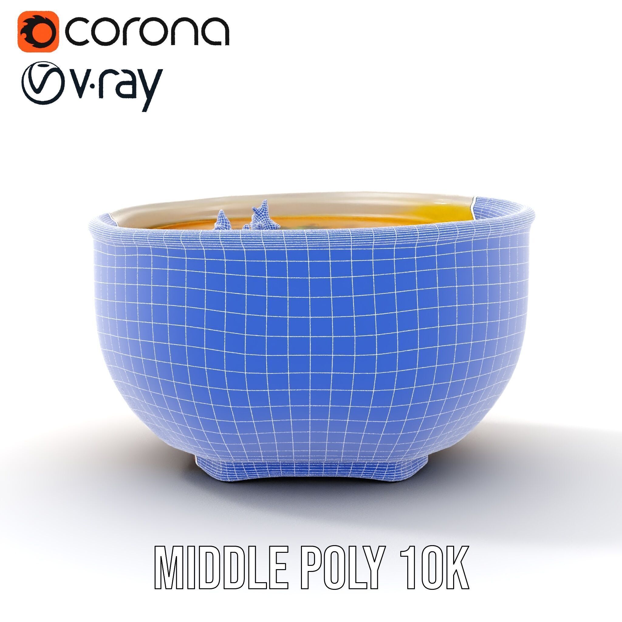 Creamy Lentil Soup model pack with bowl and garnish details Low-poly 3D model_27