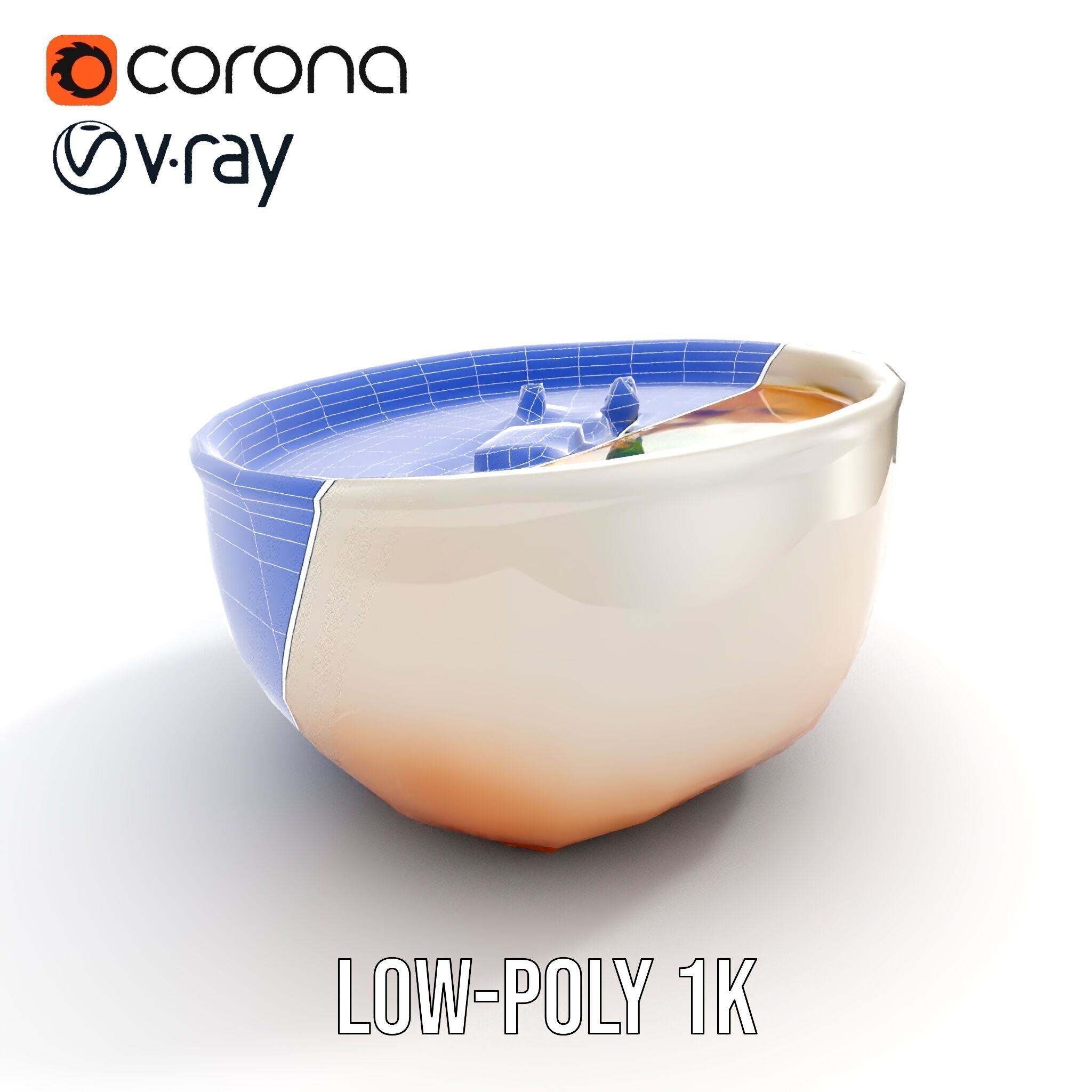Creamy Lentil Soup model pack with bowl and garnish details Low-poly 3D model_18