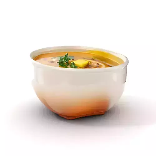Creamy Lentil Soup model pack with bowl and garnish details Low-poly 3D model