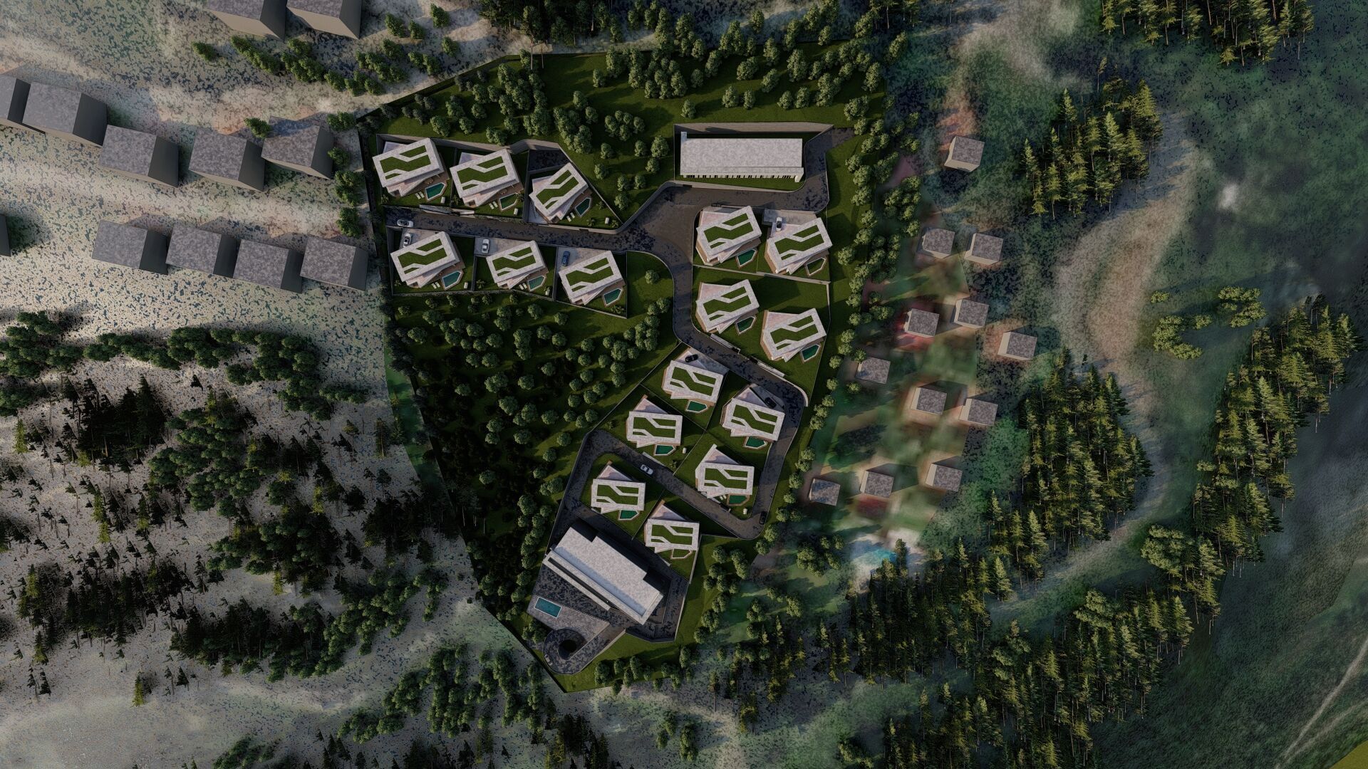 Modern Mountain Villas Igloos Hotel  3D model_8