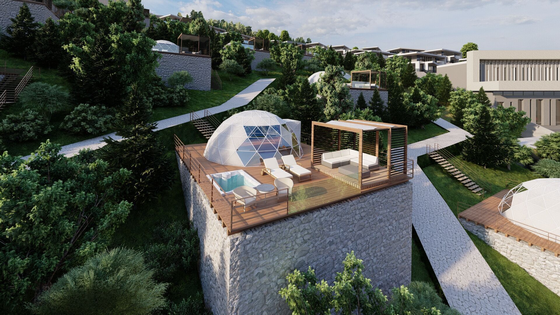 Modern Mountain Villas Igloos Hotel  3D model_3