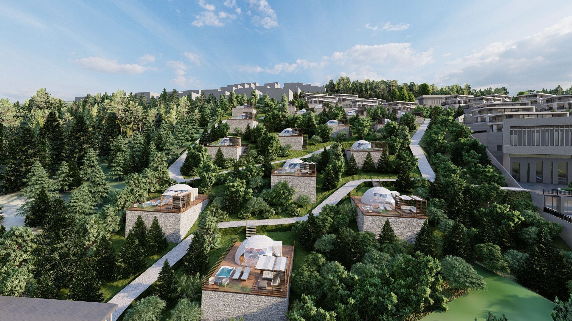 Modern Mountain Villas Igloos Hotel  3D model_4