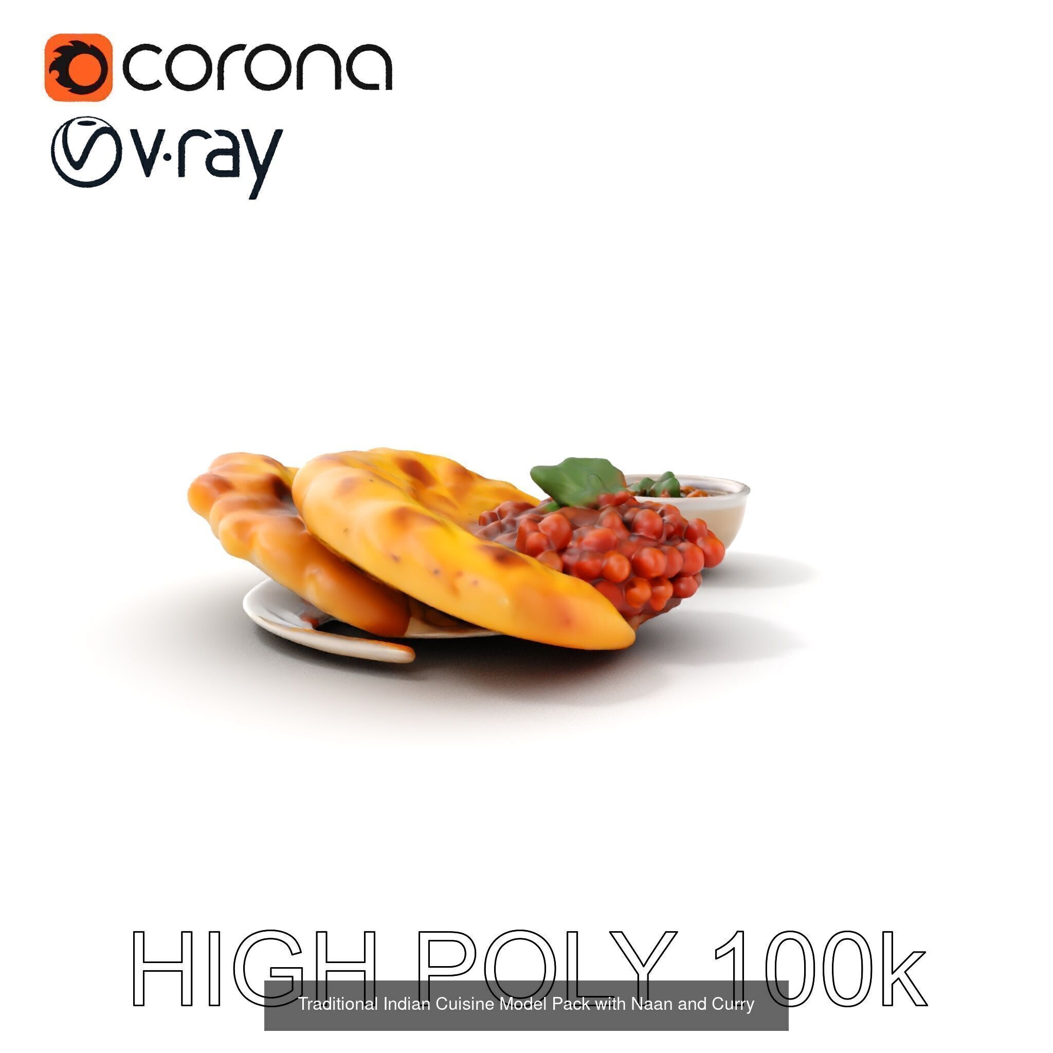 Authentic Indian Cuisine 3D Models Pack 3D Model Collection_31