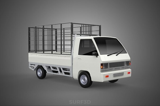 FARM CATTLE PICKUP CAR FLATDECK DELICA L300 TRUCK CAGE CARGO BED 3D model