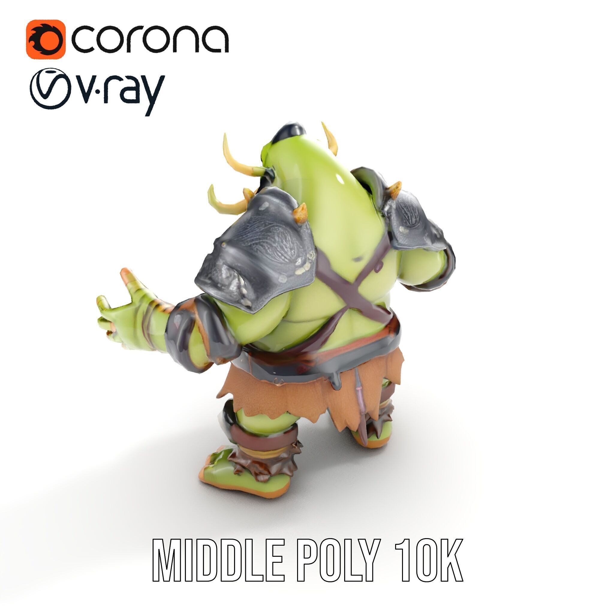 Orc Warrior Rigged and Animated D Character Model Low-poly 3D model_15
