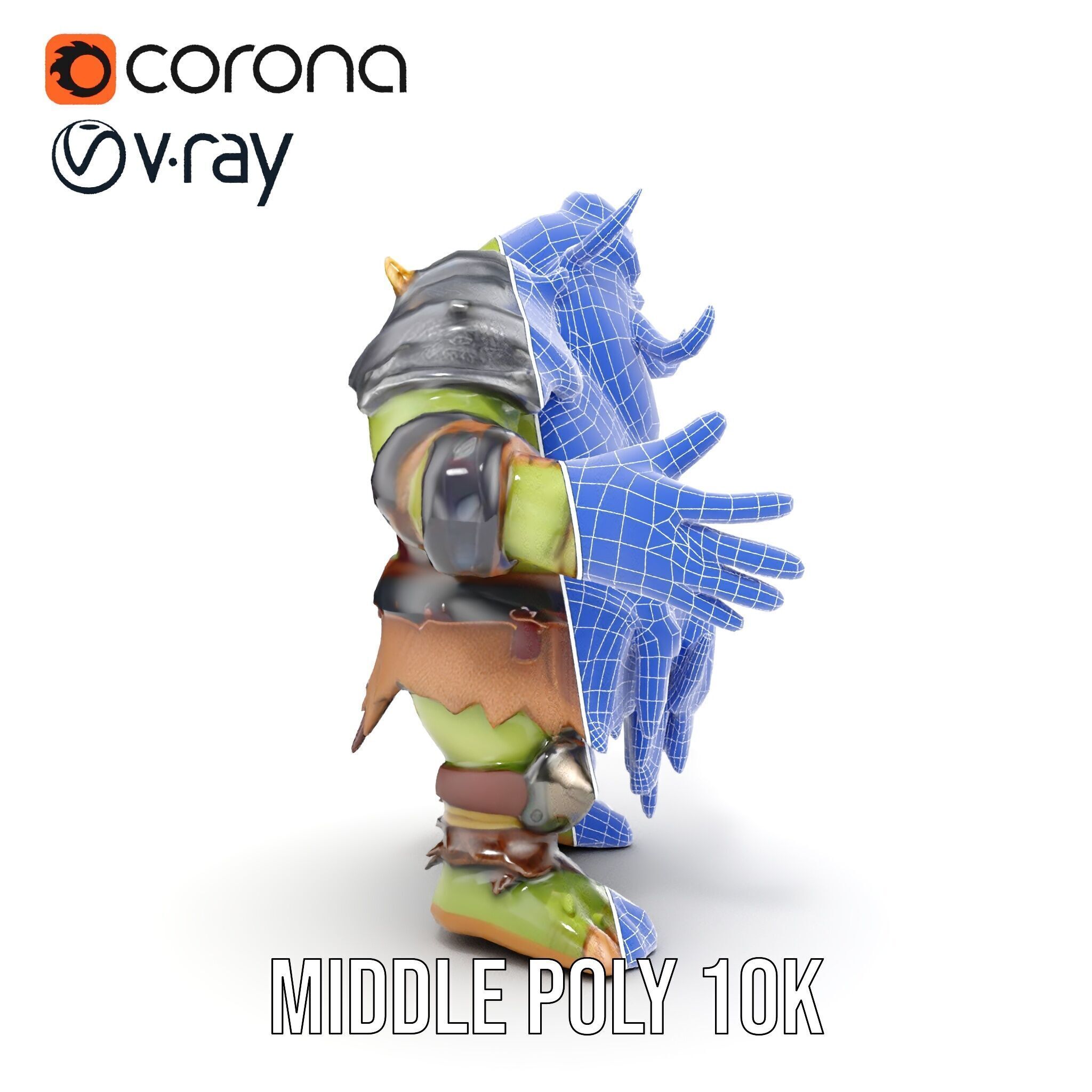 Orc Warrior Rigged and Animated D Character Model Low-poly 3D model_36