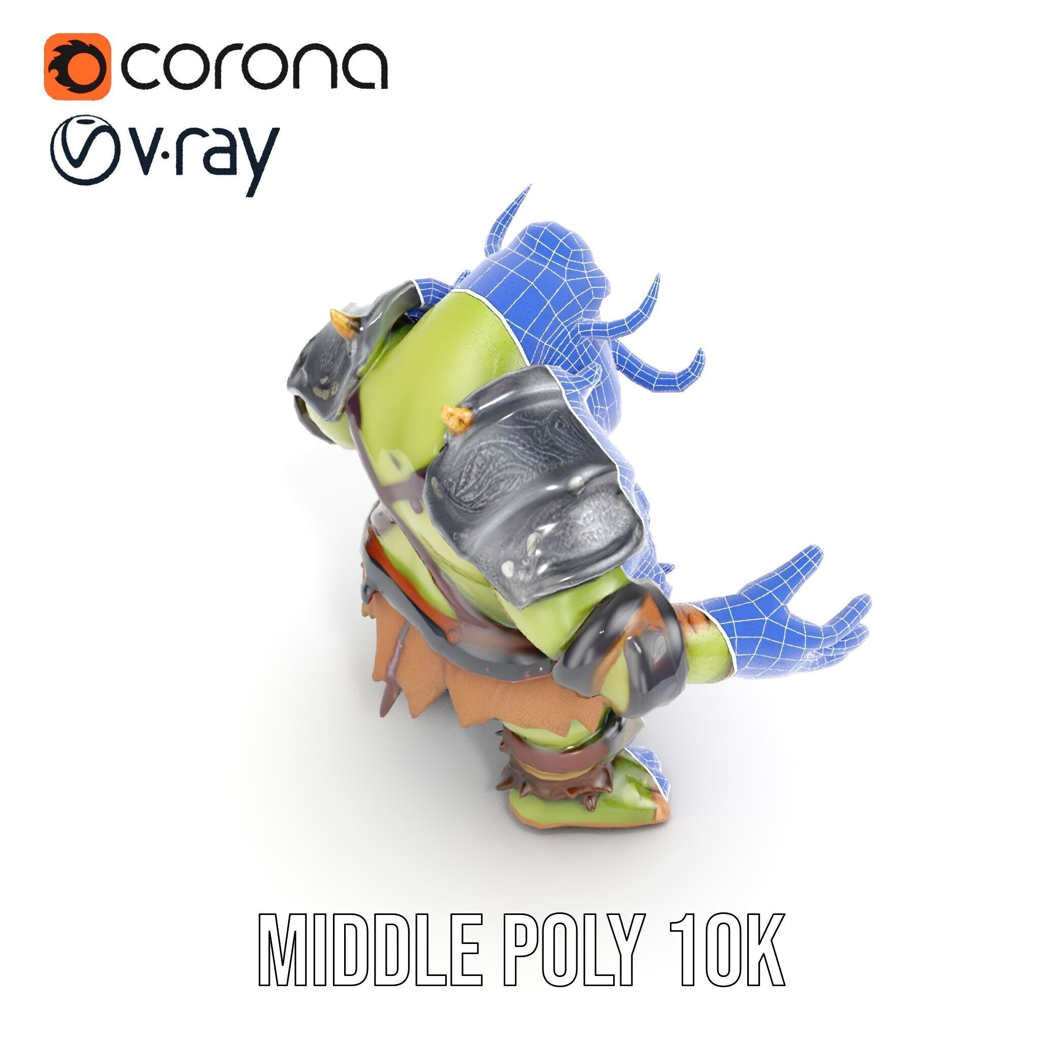 Orc Warrior Rigged and Animated D Character Model Low-poly 3D model_30