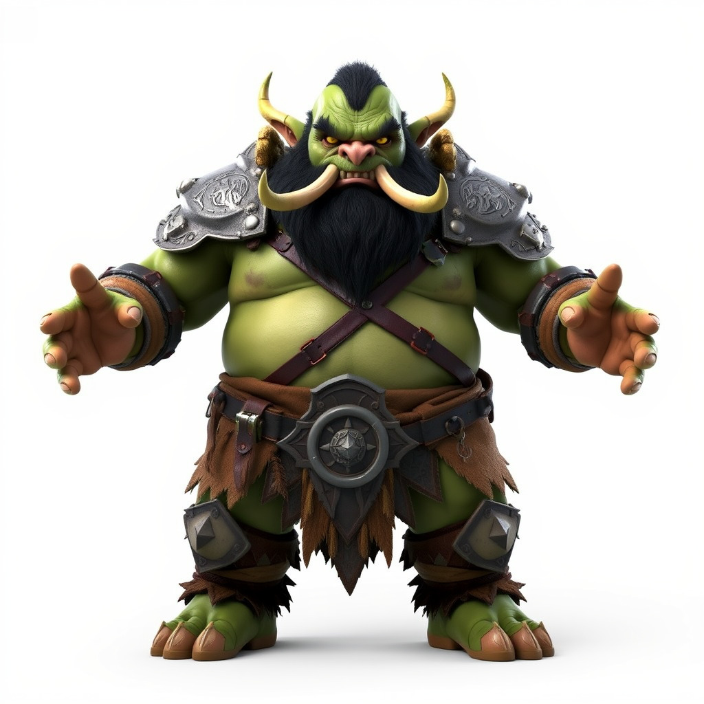 Orc Warrior Rigged and Animated D Character Model Low-poly 3D model_2