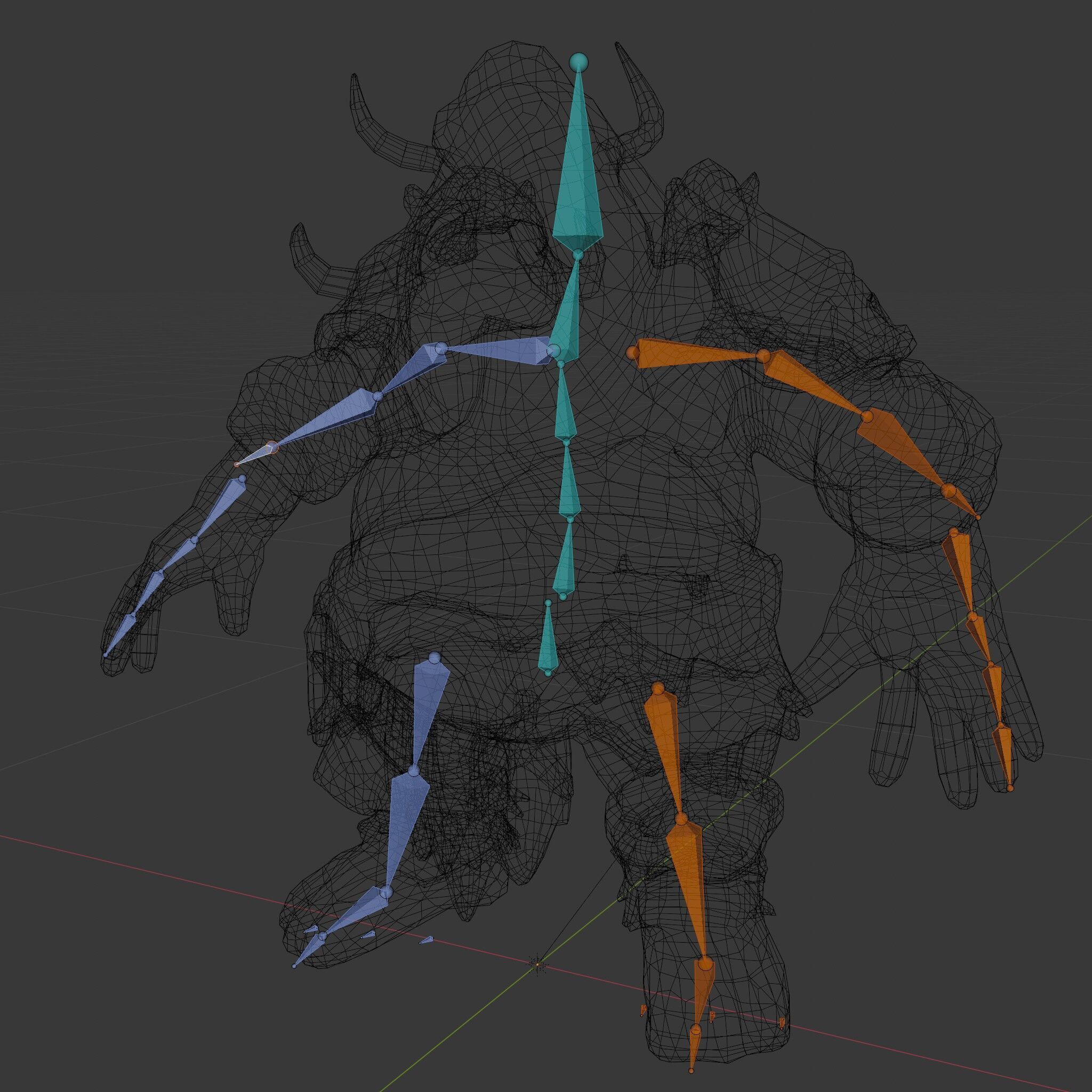 Orc Warrior Rigged and Animated D Character Model Low-poly 3D model_6