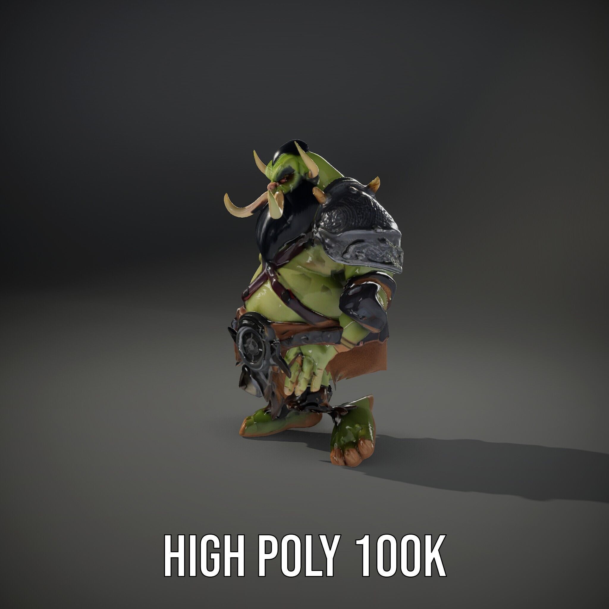 Orc Warrior Rigged and Animated D Character Model Low-poly 3D model_11