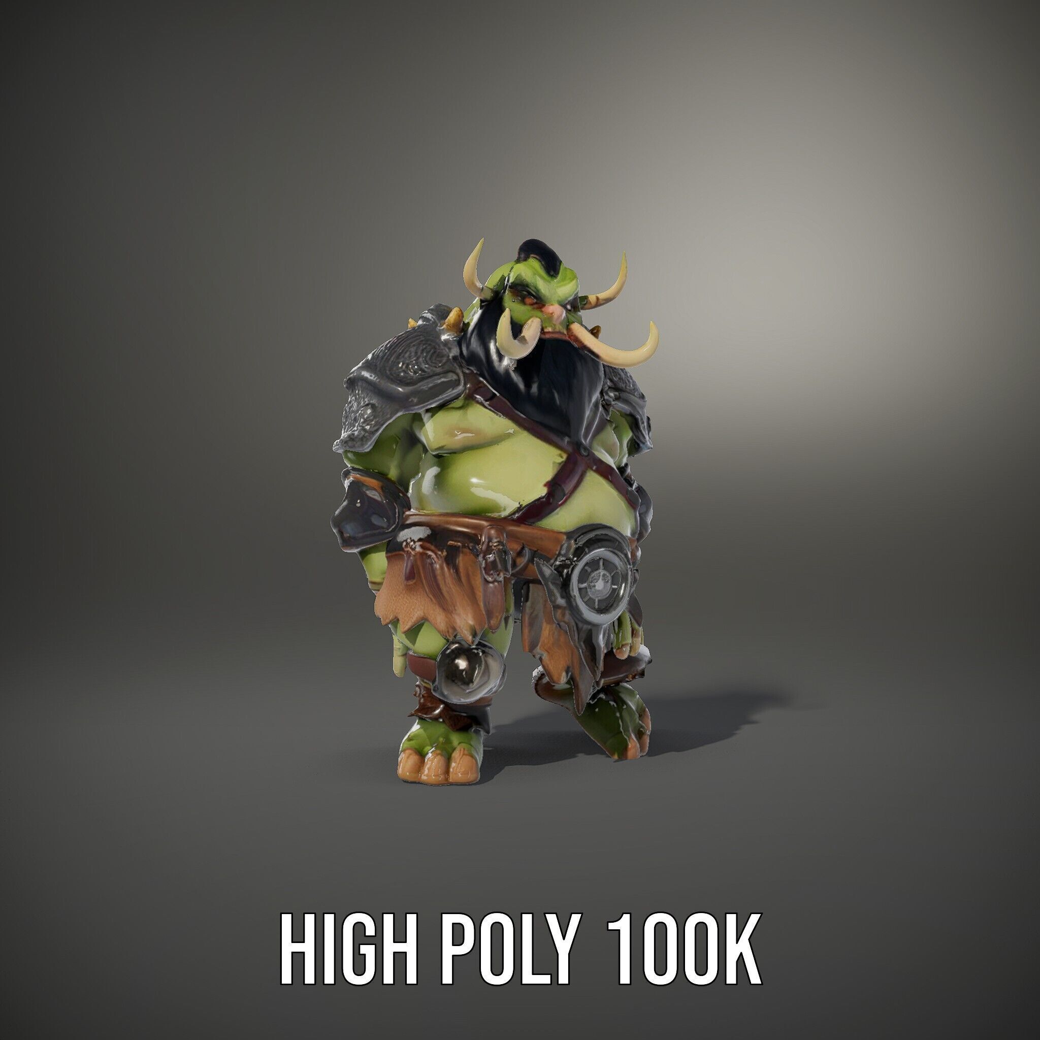 Orc Warrior Rigged and Animated D Character Model Low-poly 3D model_14