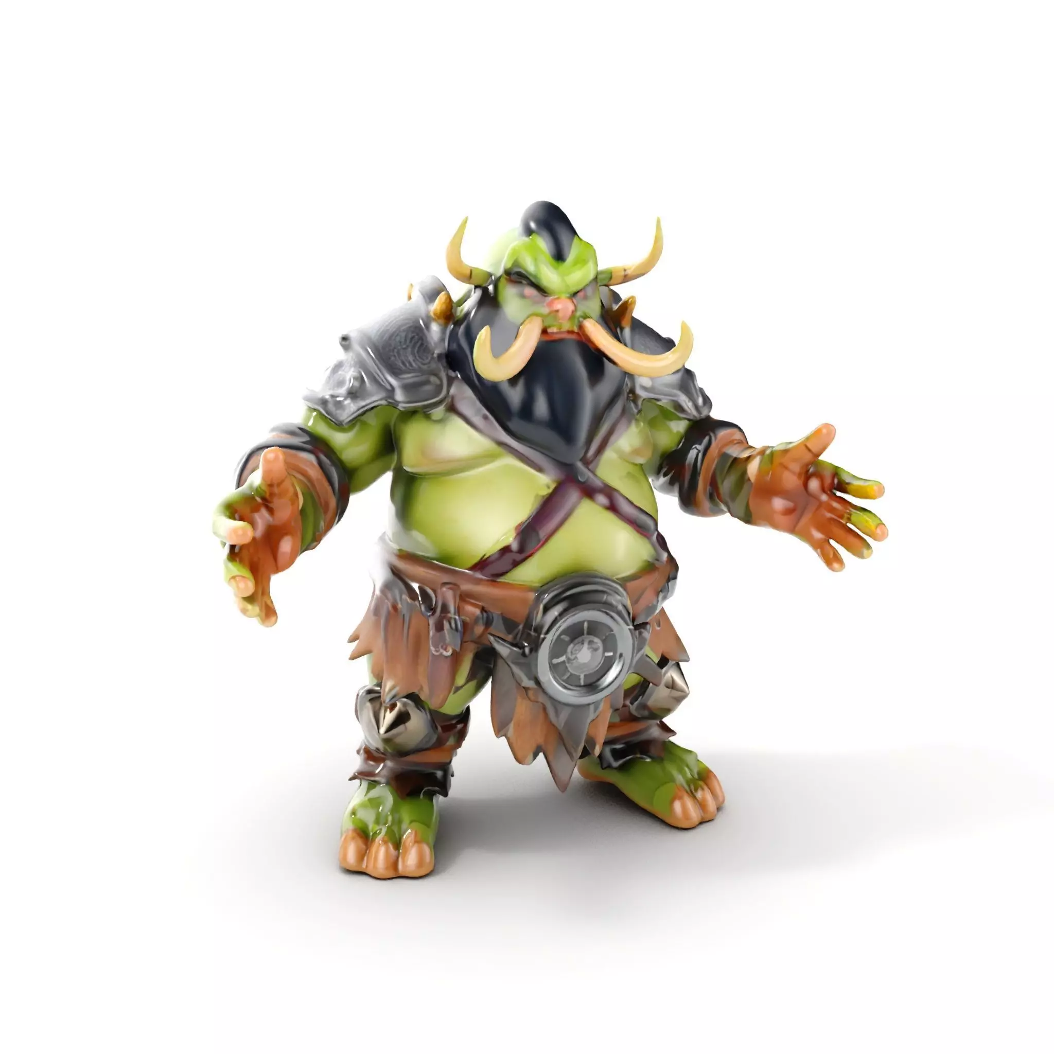 Orc Warrior Rigged and Animated D Character Model Low-poly 3D model_0