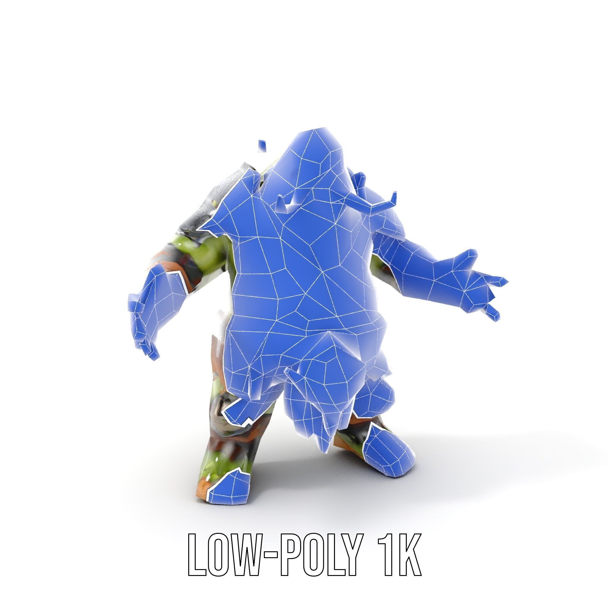 Orc Warrior Rigged and Animated D Character Model Low-poly 3D model_10