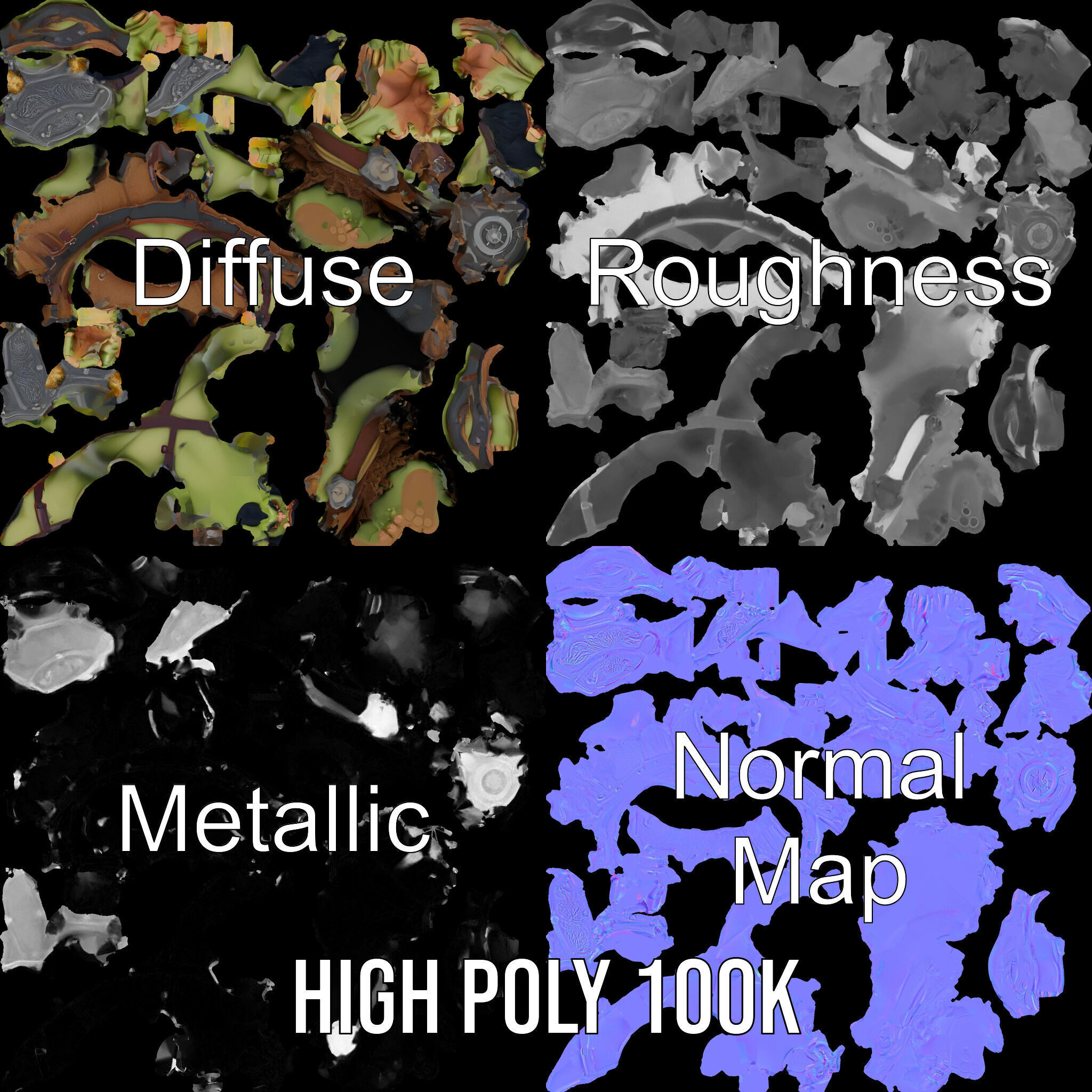 Orc Warrior Rigged and Animated D Character Model Low-poly 3D model_3