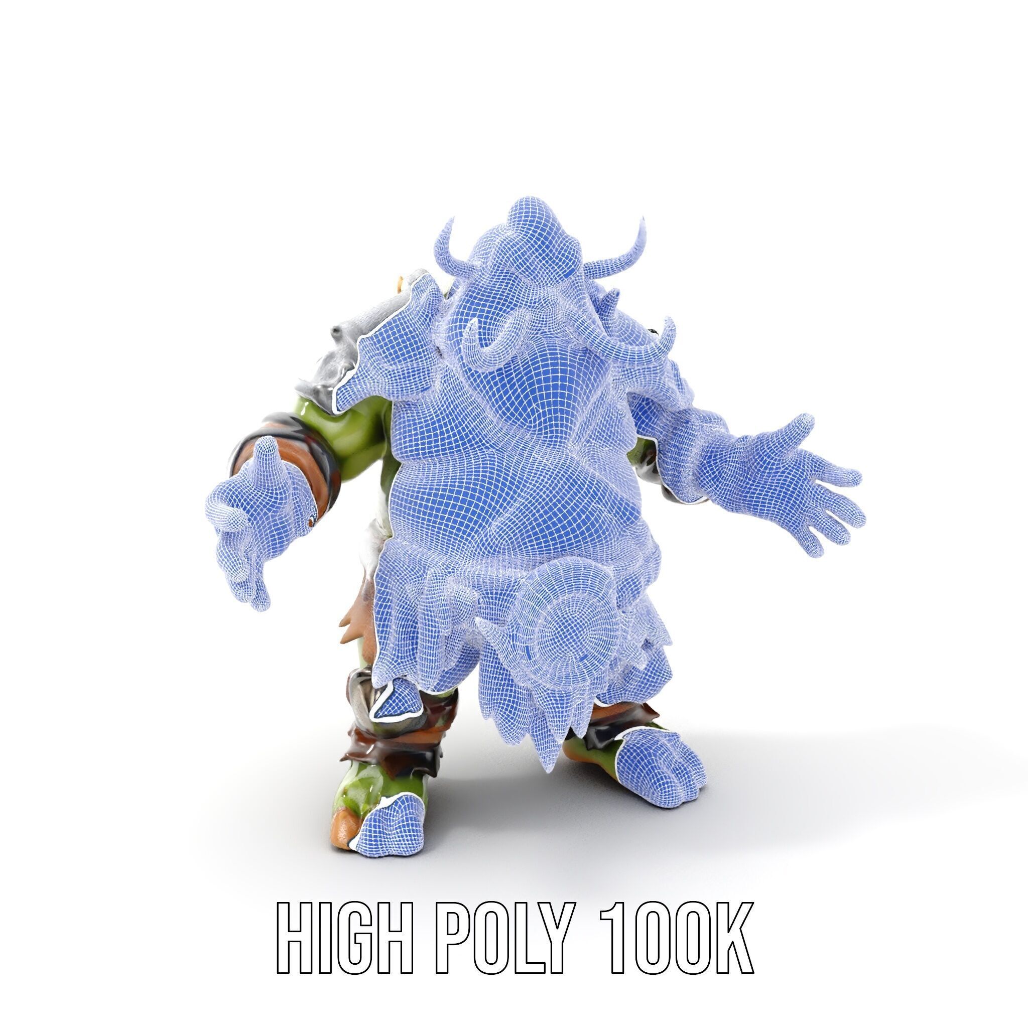 Orc Warrior Rigged and Animated D Character Model Low-poly 3D model_4