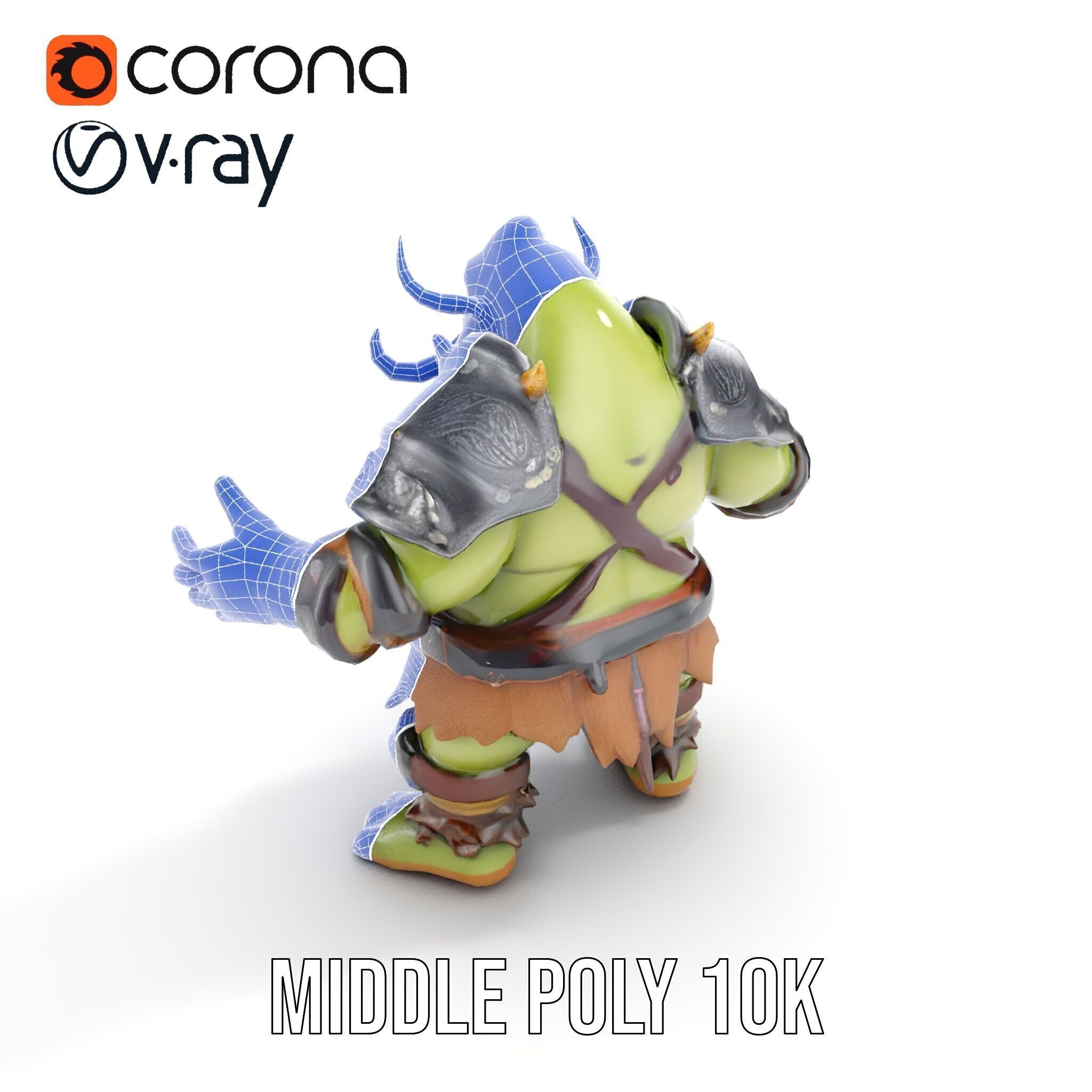 Orc Warrior Rigged and Animated D Character Model Low-poly 3D model_27