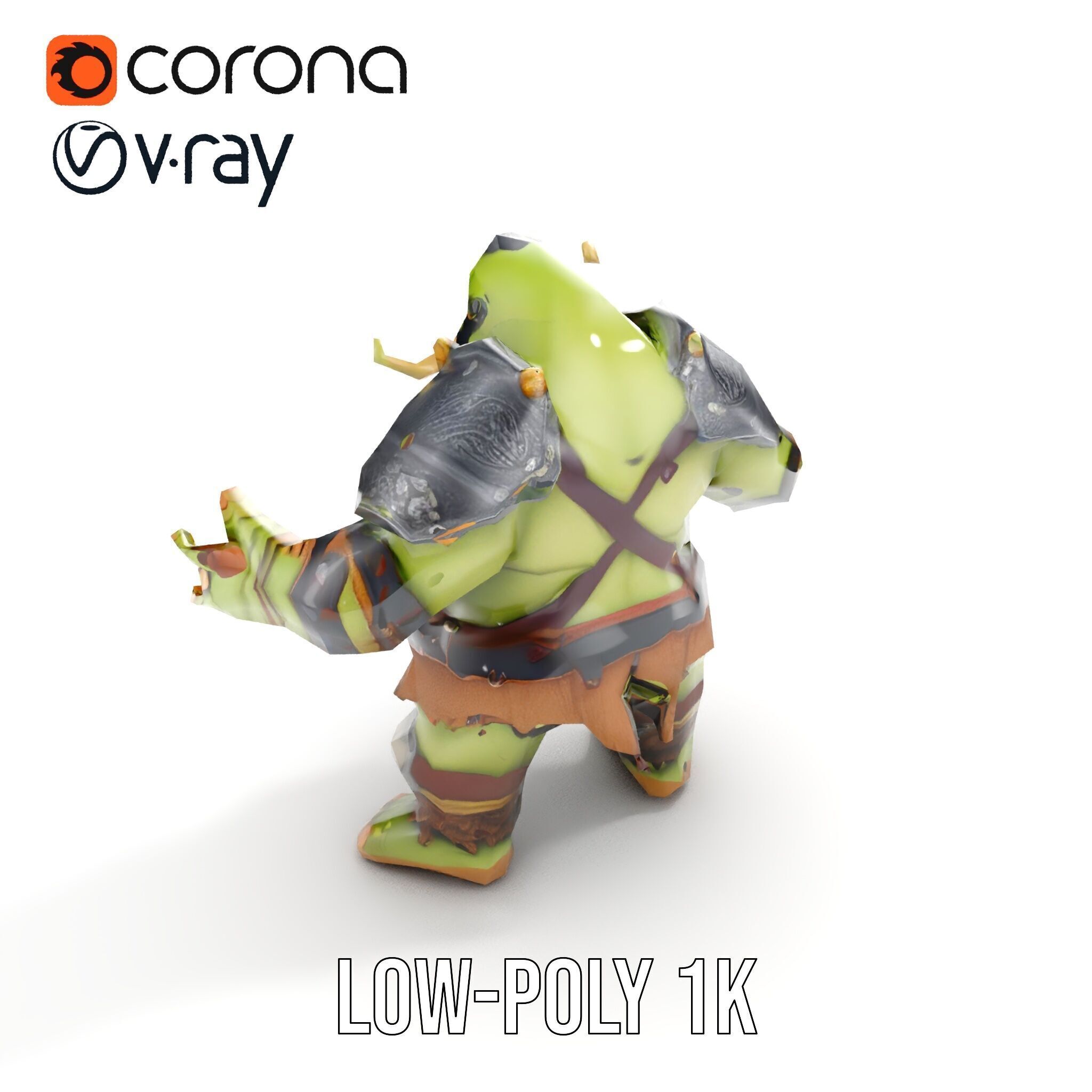 Orc Warrior Rigged and Animated D Character Model Low-poly 3D model_18