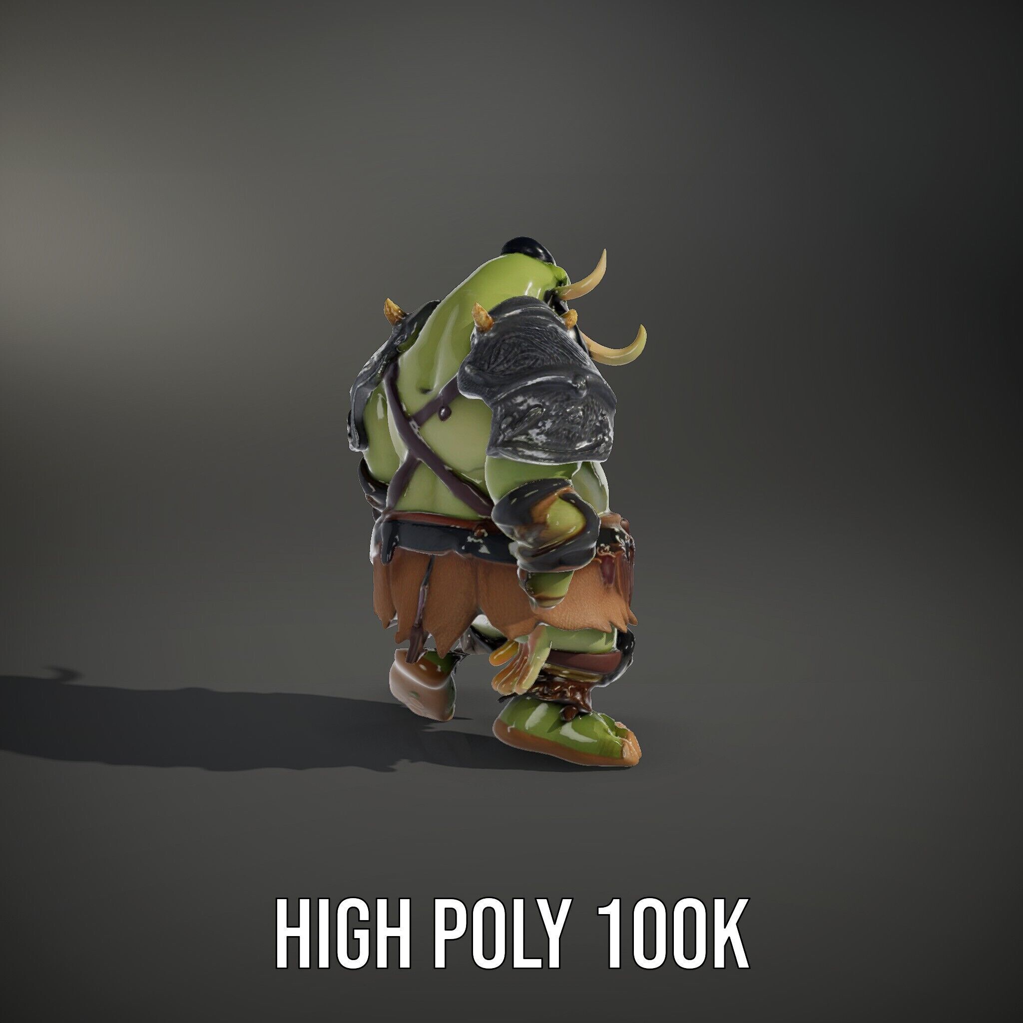 Orc Warrior Rigged and Animated D Character Model Low-poly 3D model_8