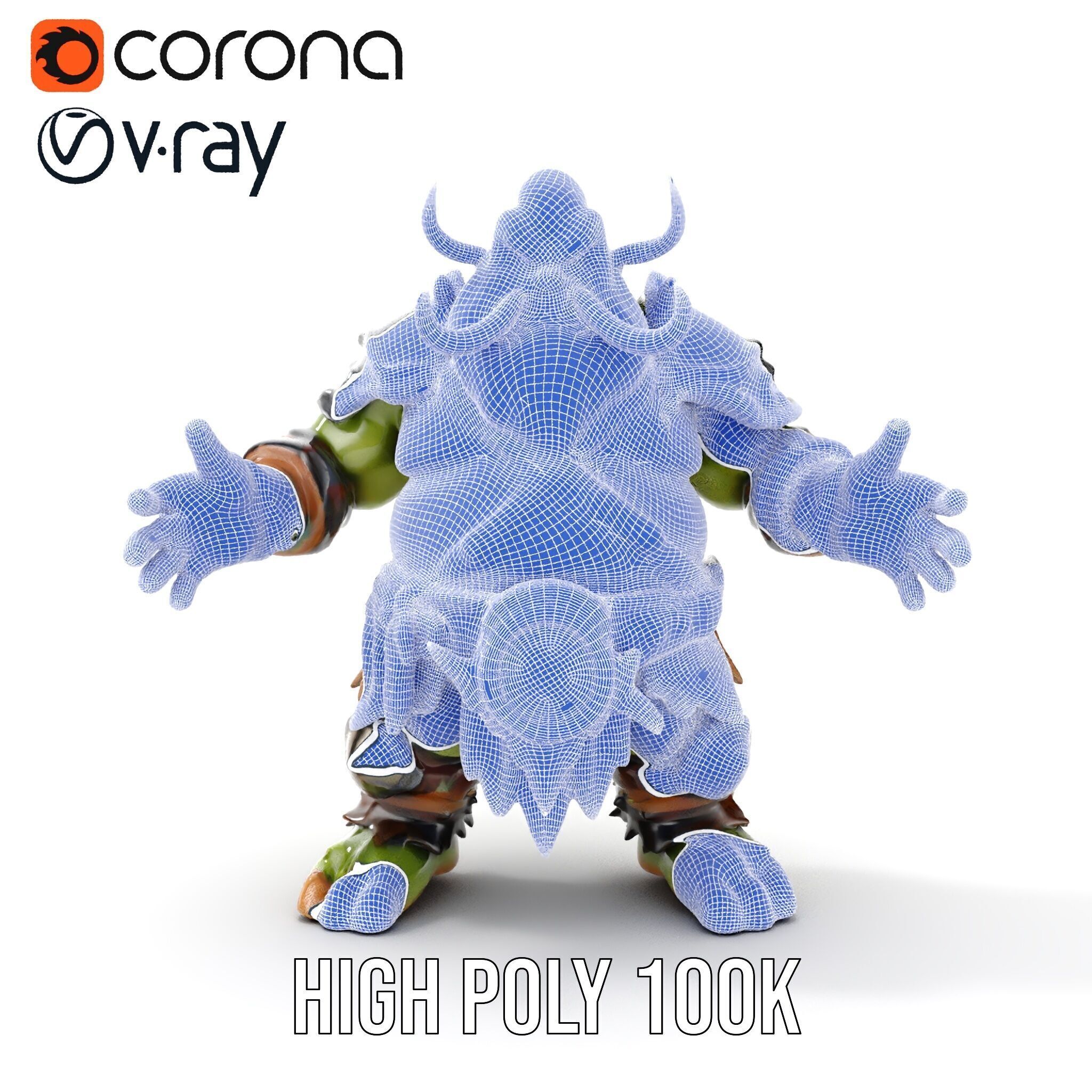 Orc Warrior Rigged and Animated D Character Model Low-poly 3D model_39