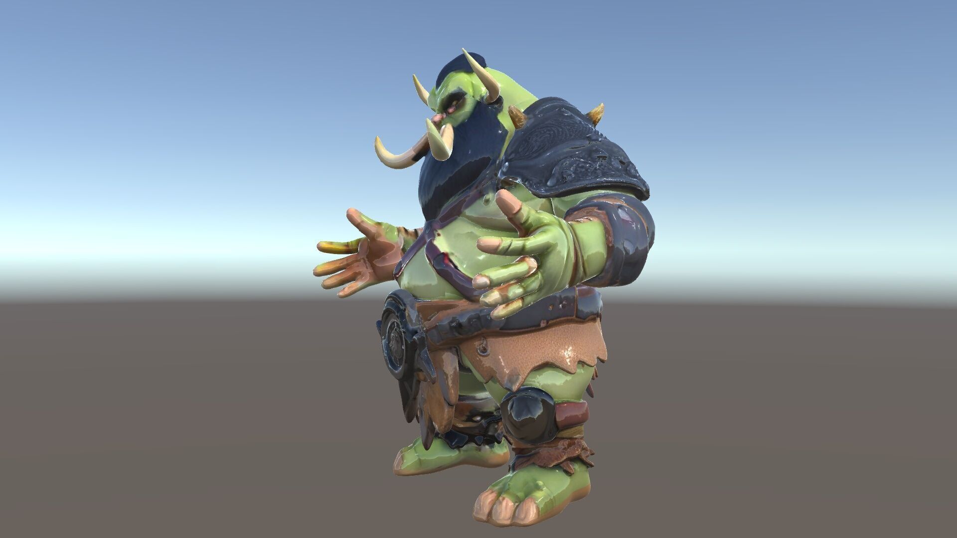 Orc Warrior Rigged and Animated D Character Model Low-poly 3D model_5
