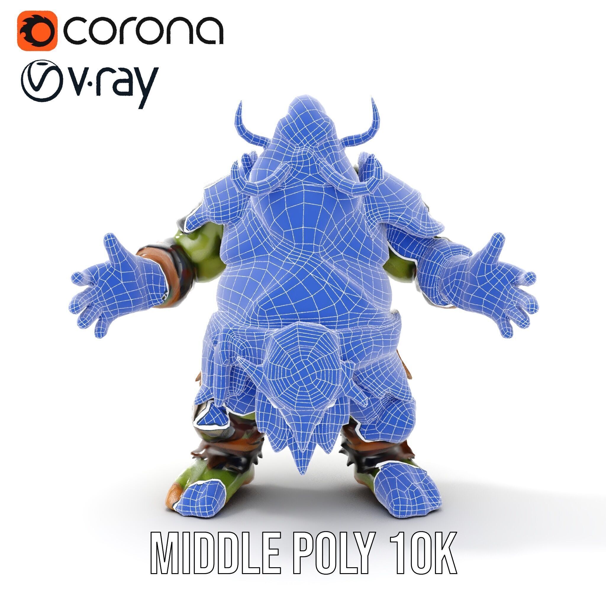 Orc Warrior Rigged and Animated D Character Model Low-poly 3D model_33