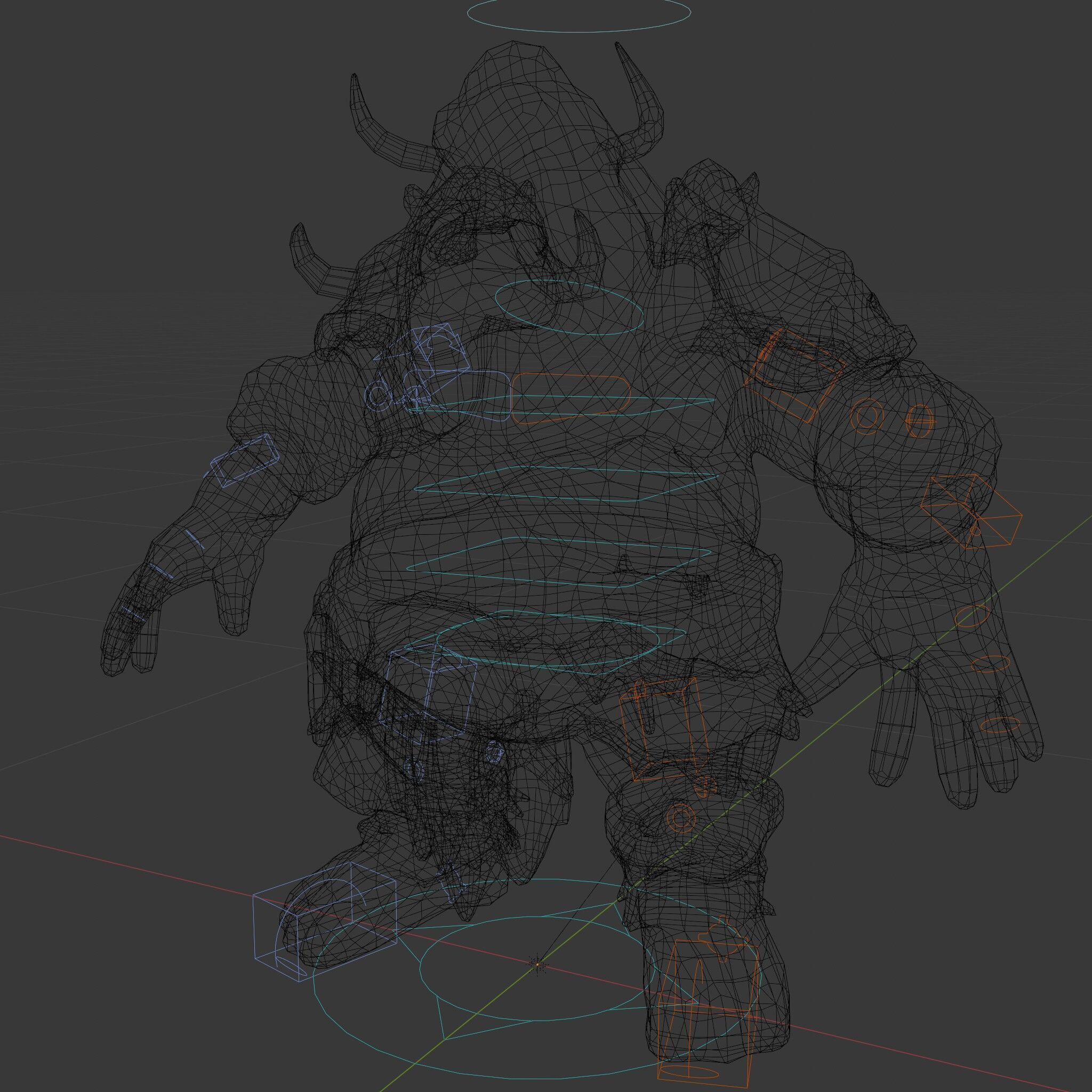 Orc Warrior Rigged and Animated D Character Model Low-poly 3D model_9