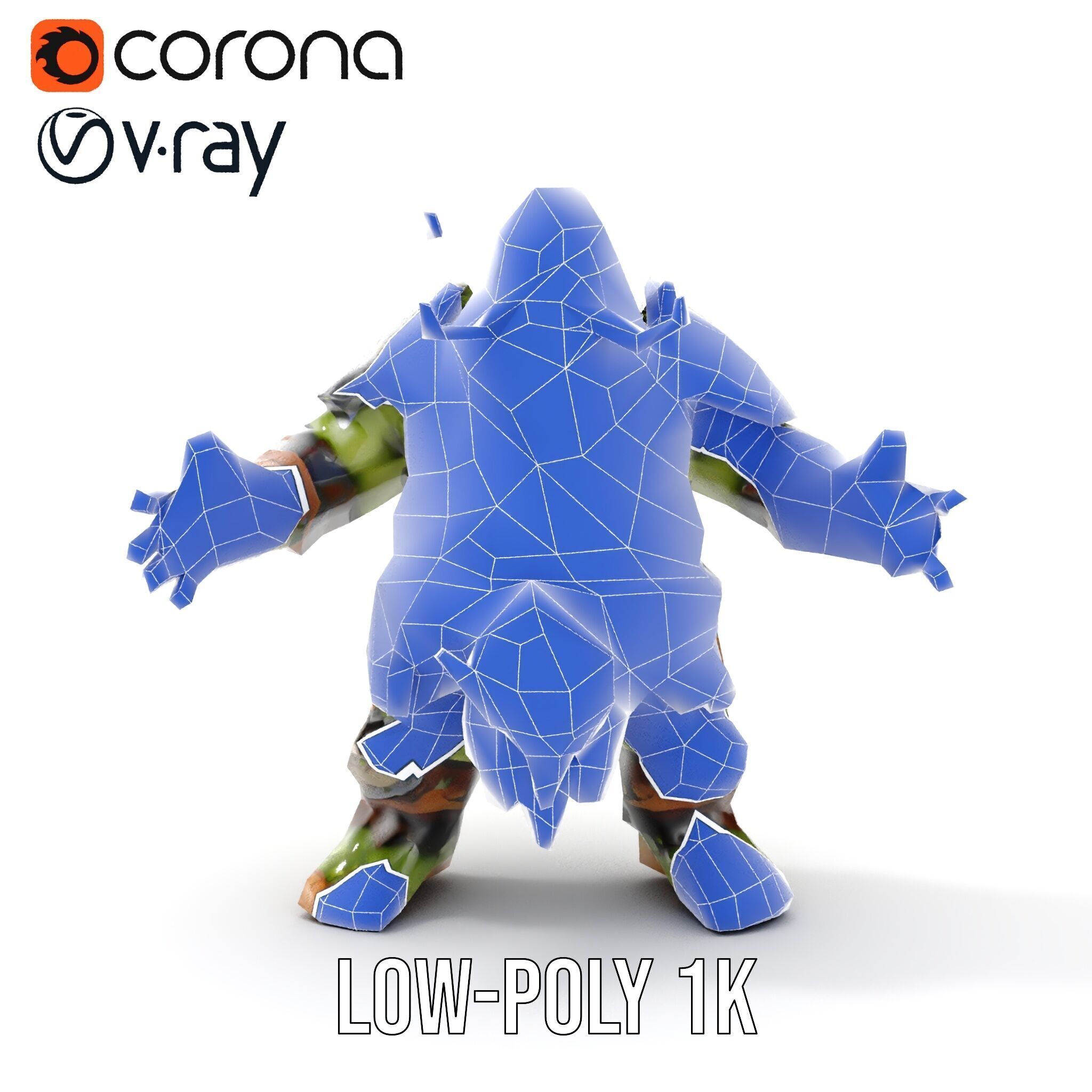 Orc Warrior Rigged and Animated D Character Model Low-poly 3D model_26