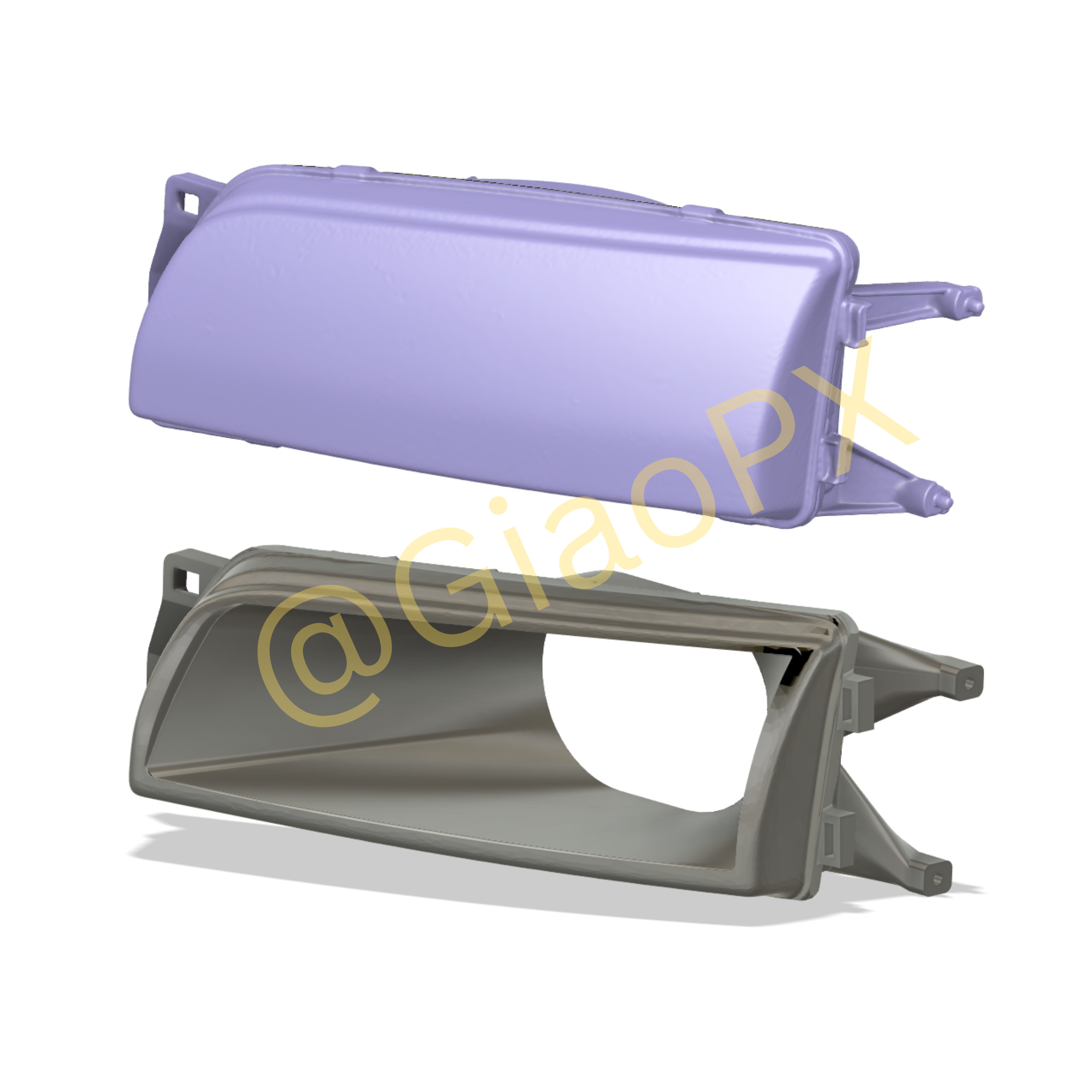 Mitsubishi Lancer Evolution Headlight Intake Big Opening 3D print model_9