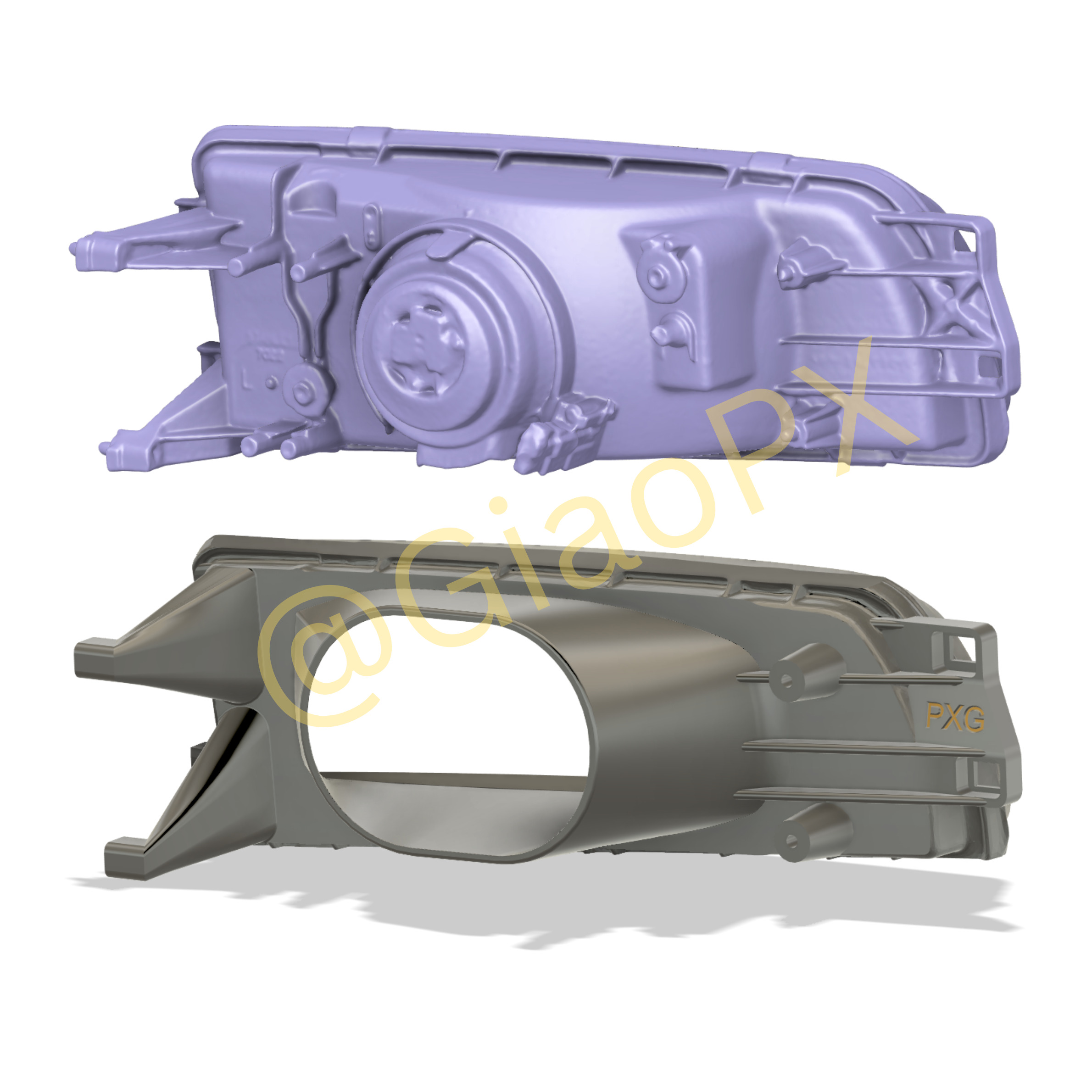 Mitsubishi Lancer Evolution Headlight Intake Big Opening 3D print model_7