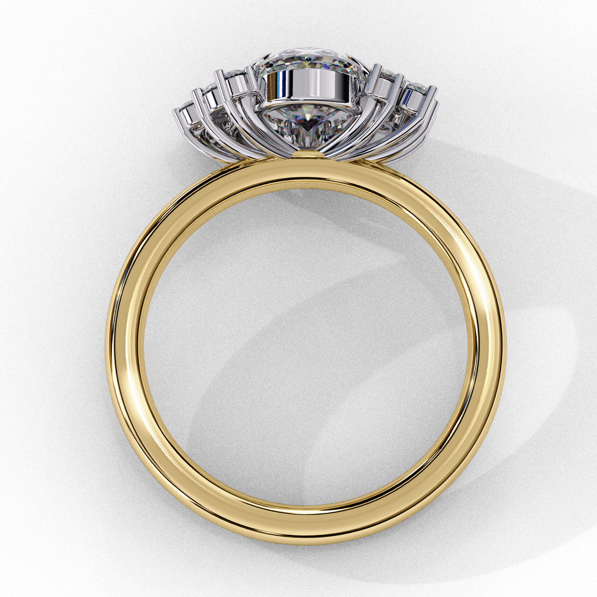 CUSHION DIAMOND RING -CAD-019 3D model_7