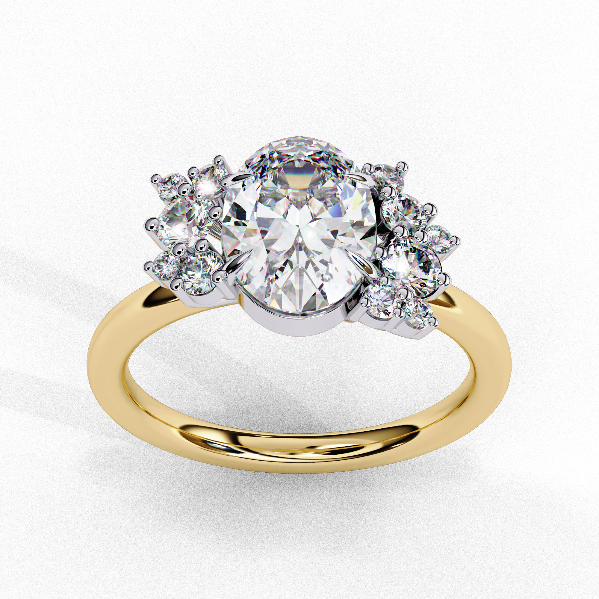 CUSHION DIAMOND RING -CAD-019 3D model_1
