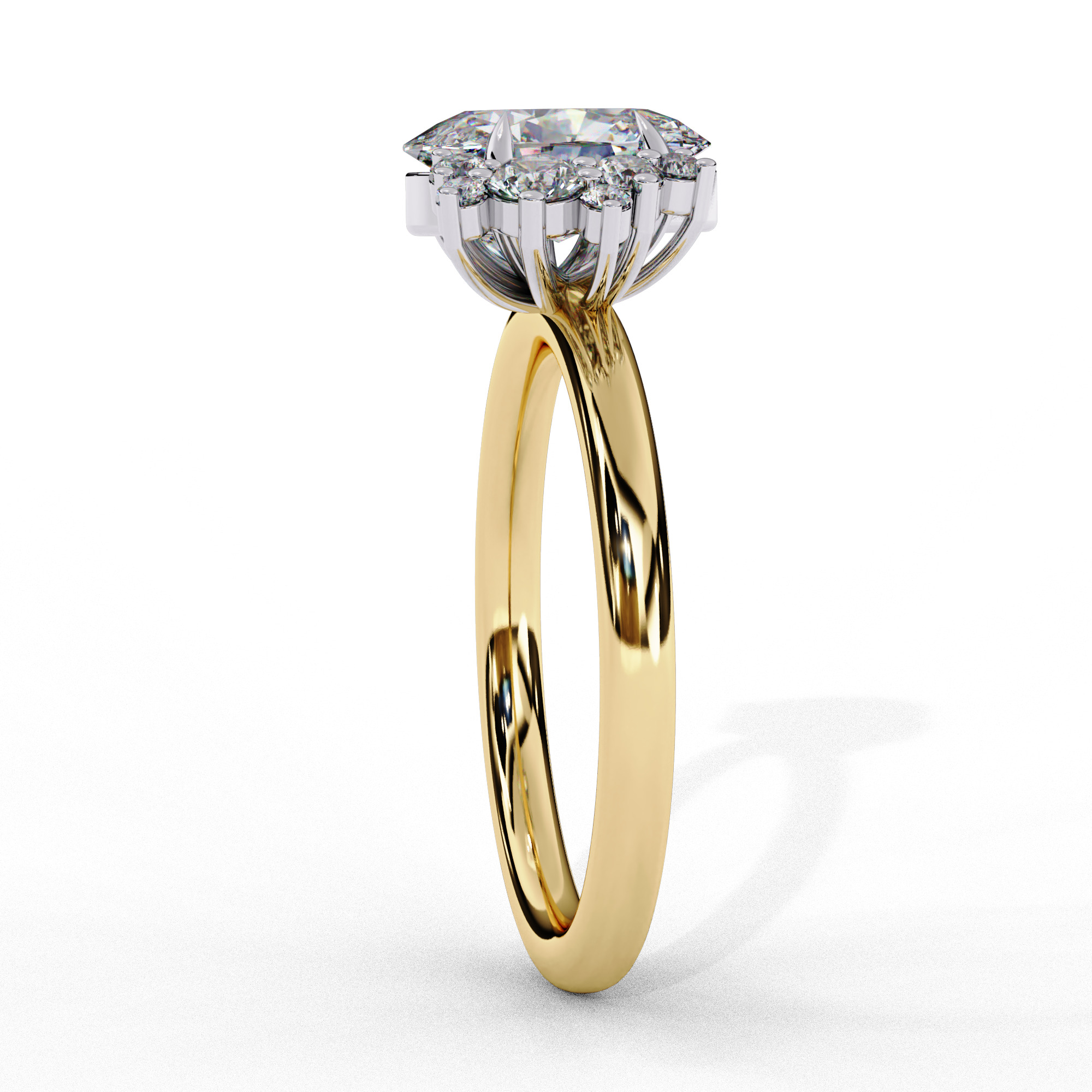 CUSHION DIAMOND RING -CAD-019 3D model_10