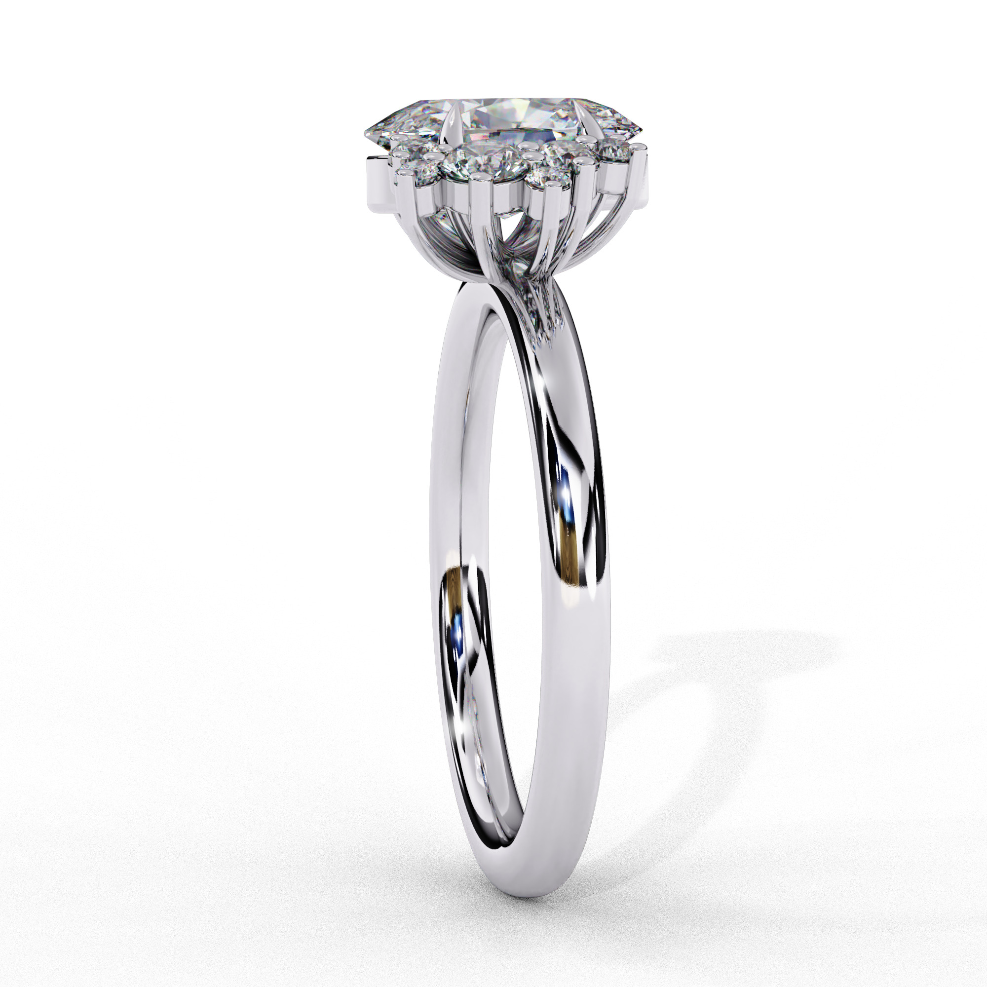CUSHION DIAMOND RING -CAD-019 3D model_9