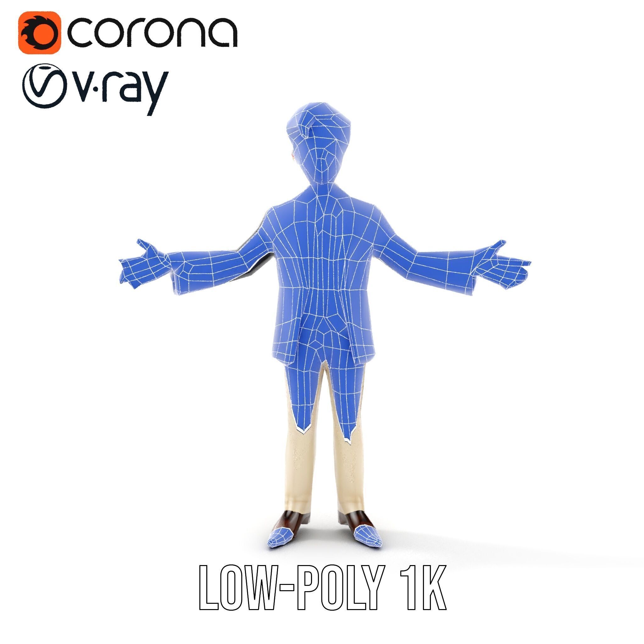 Elegant Young Male Character Rigged and Animated for Games Low-poly 3D model_26